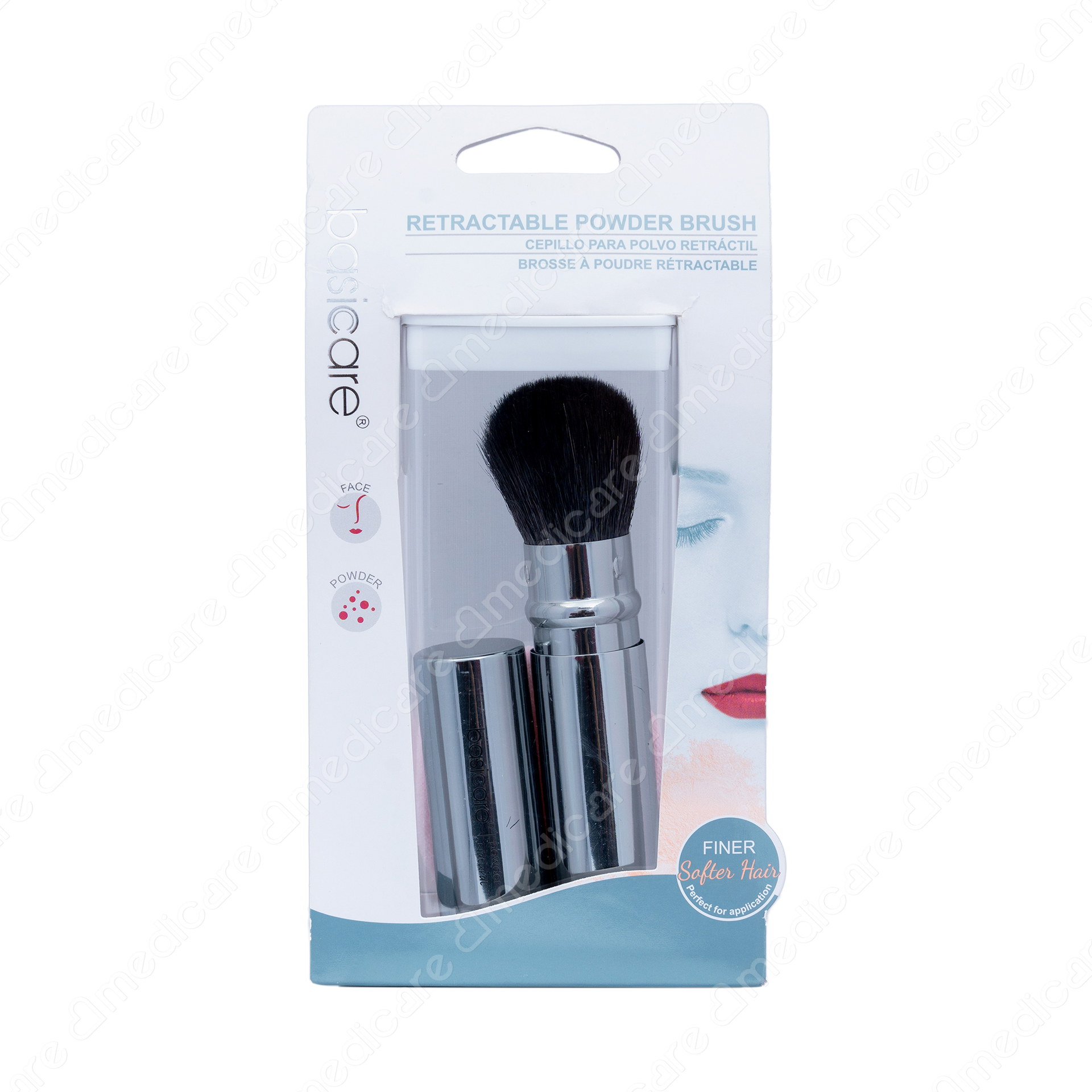 Cọ + Bông Phấn Phủ BASICARE 1060B | Gói 2 cái