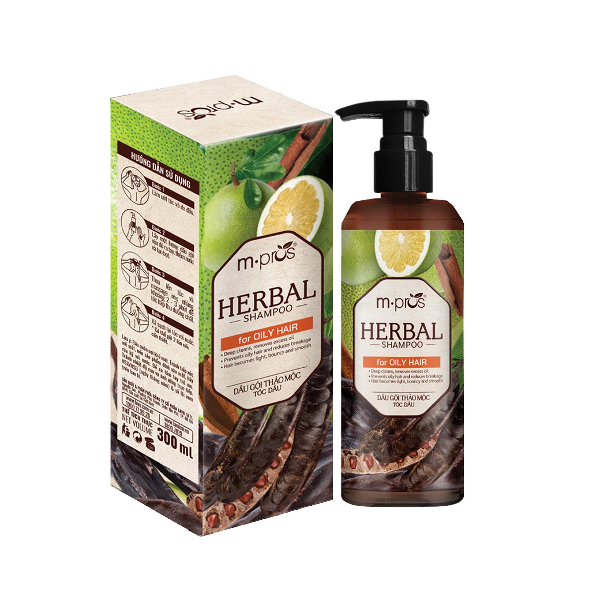 Dầu Gội Thảo Mộc M.PROS Phù Hợp Với Tóc Dầu | 300ml