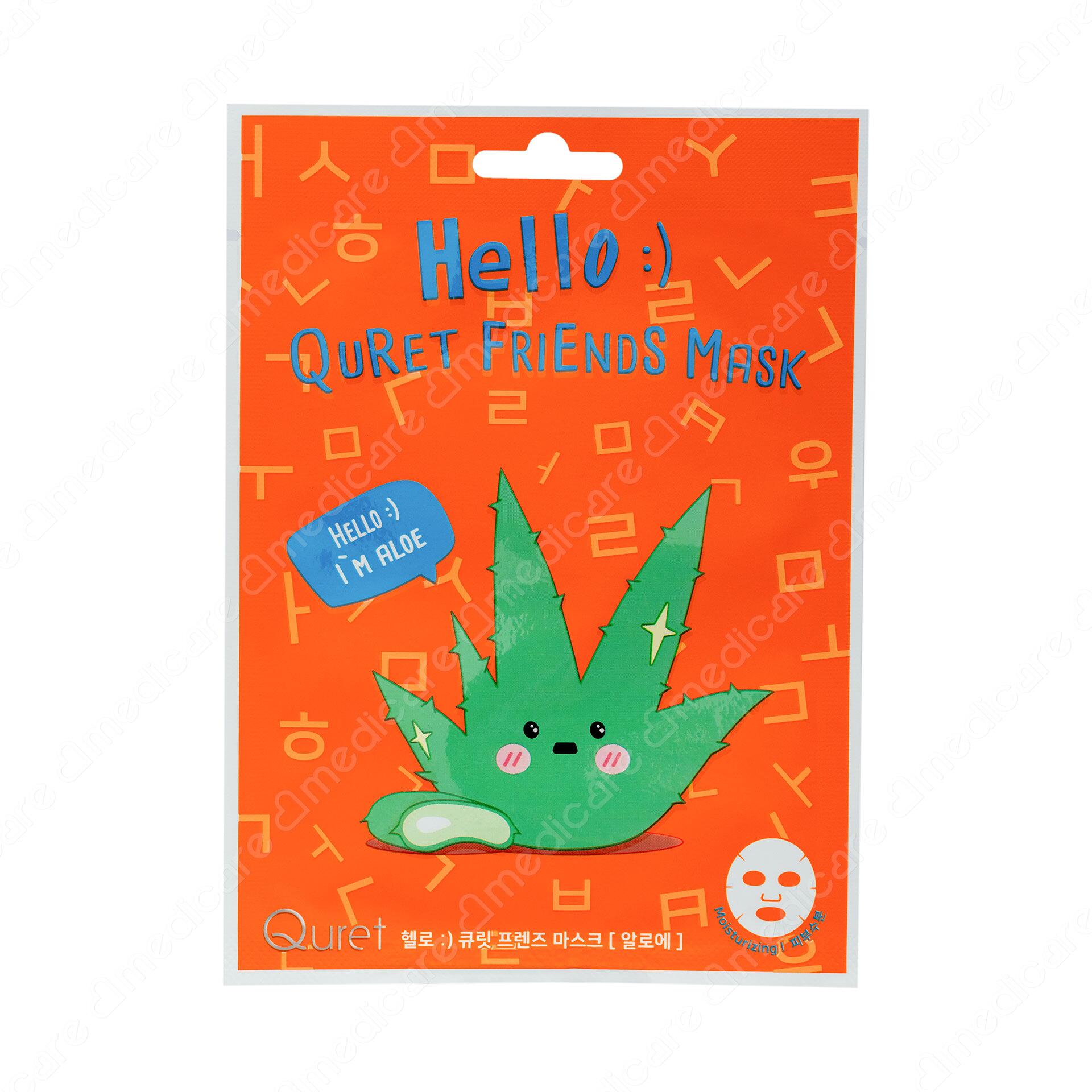 Mặt Nạ QURET Hello :) Quret Friends Aloe Dưỡng Ẩm | 25g 