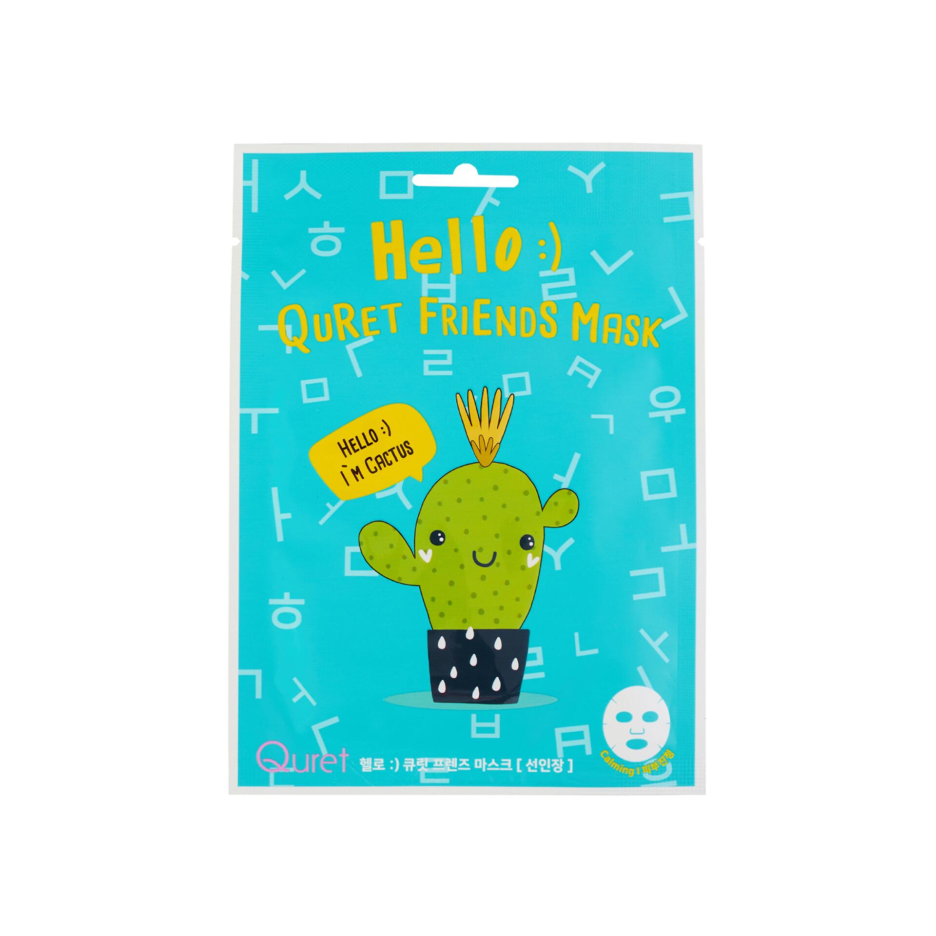 Mặt Nạ QURET Hello :) Quret Friends Cactus Dịu Nhẹ | 25g 