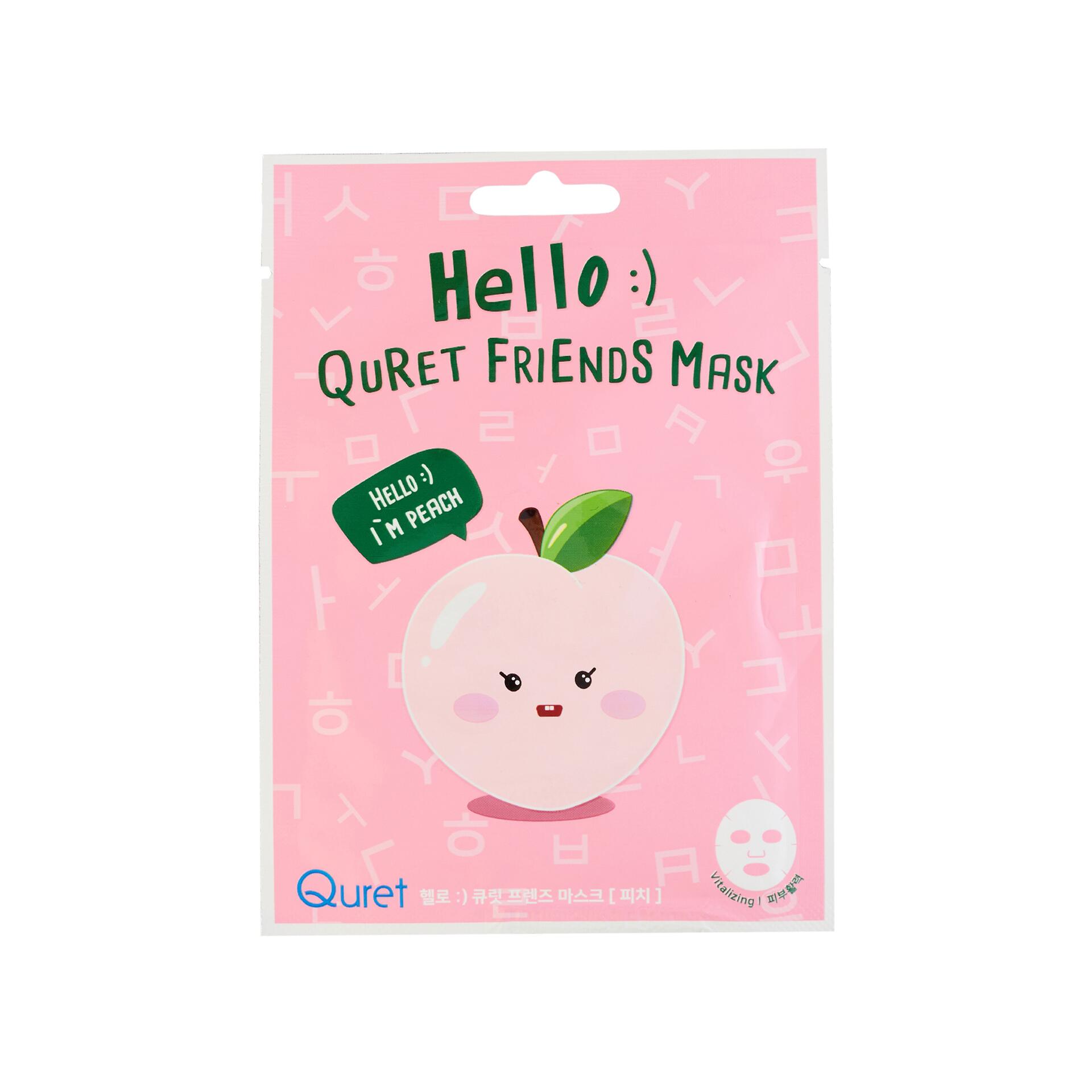 Mặt Nạ QURET Hello :) Quret Friends Peach Rạng Rỡ | 25g 