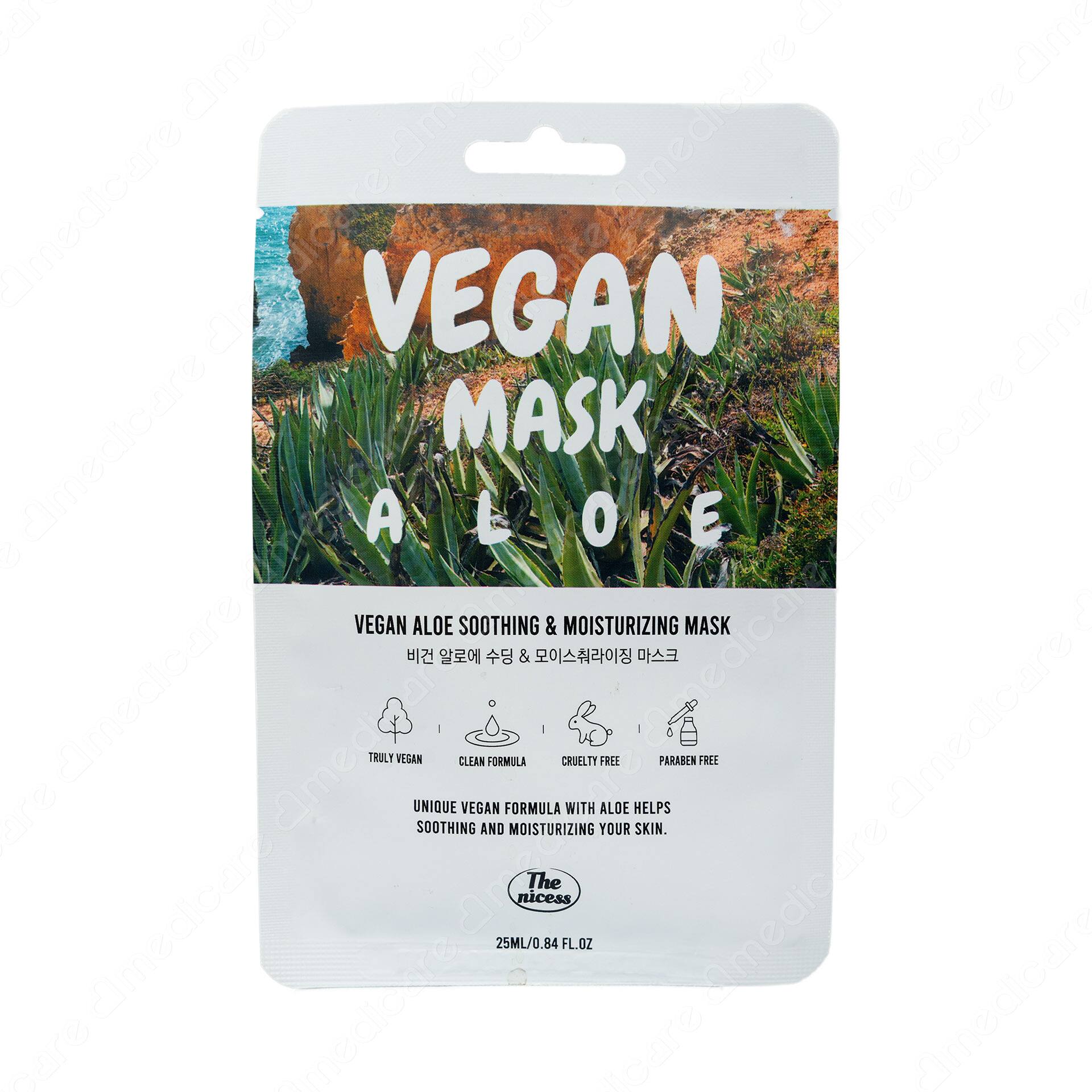 Mặt Nạ Thuần Chay THE NICESS Vegan Aloe Làm Dịu Và Dưỡng Ẩm | 25ml