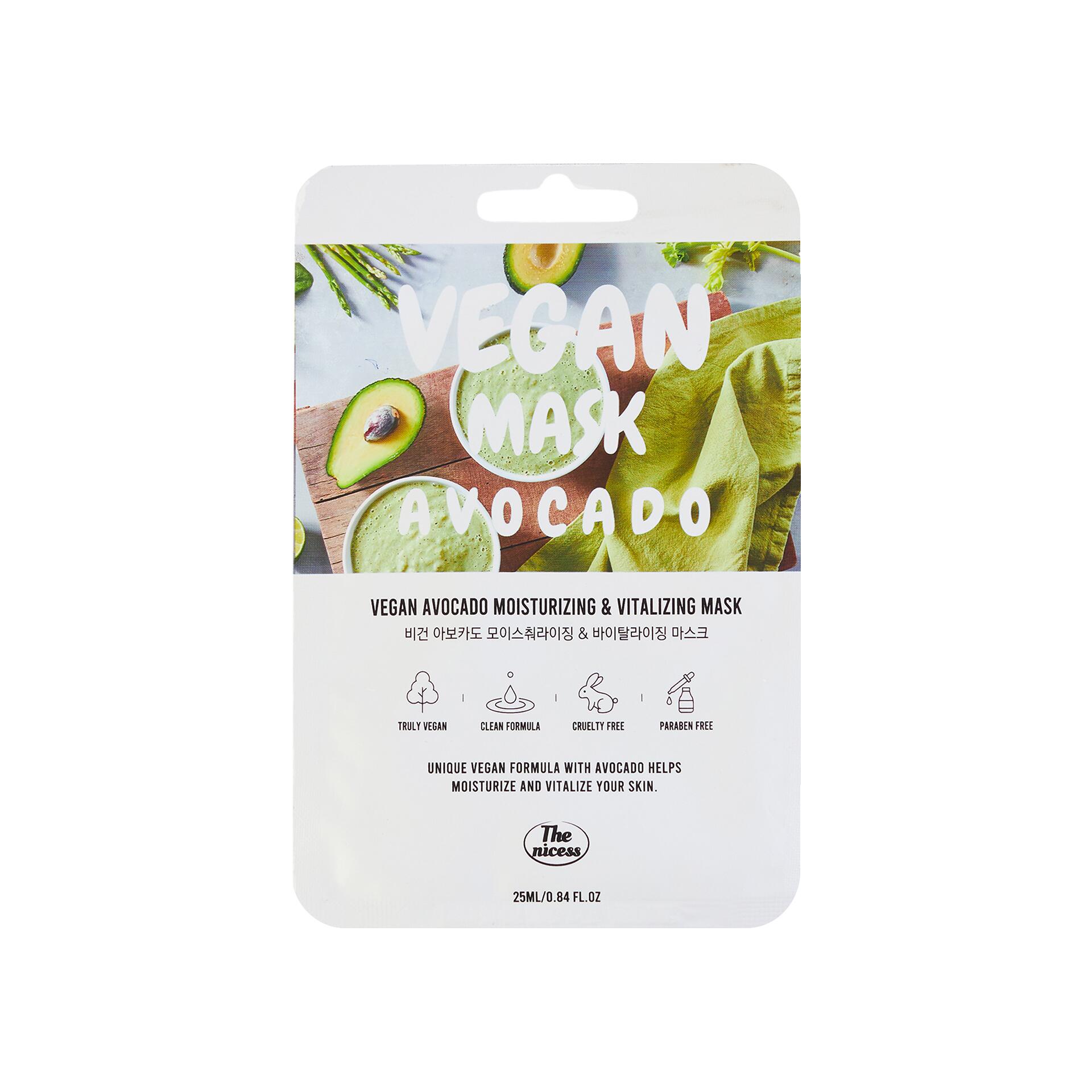 Mặt Nạ Thuần Chay THE NICESS Vegan Avocado Dưỡng Ẩm Và Rạng Rỡ | 25ml