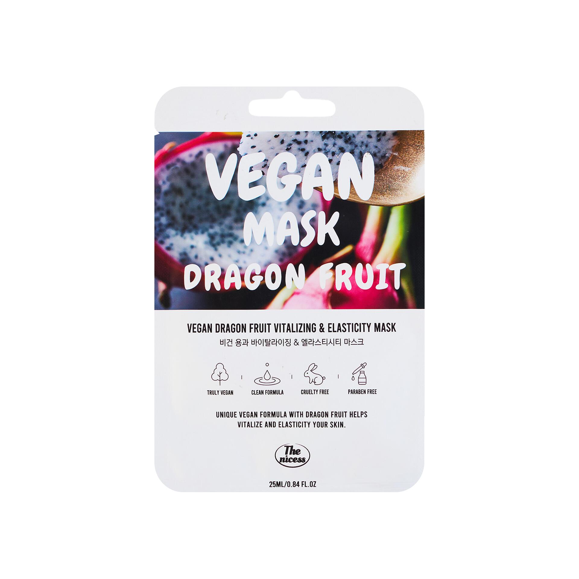 Mặt Nạ Thuần Chay THE NICESS Vegan Dragon Fruit Rạng Rỡ Và Đàn Hồi | 25ml