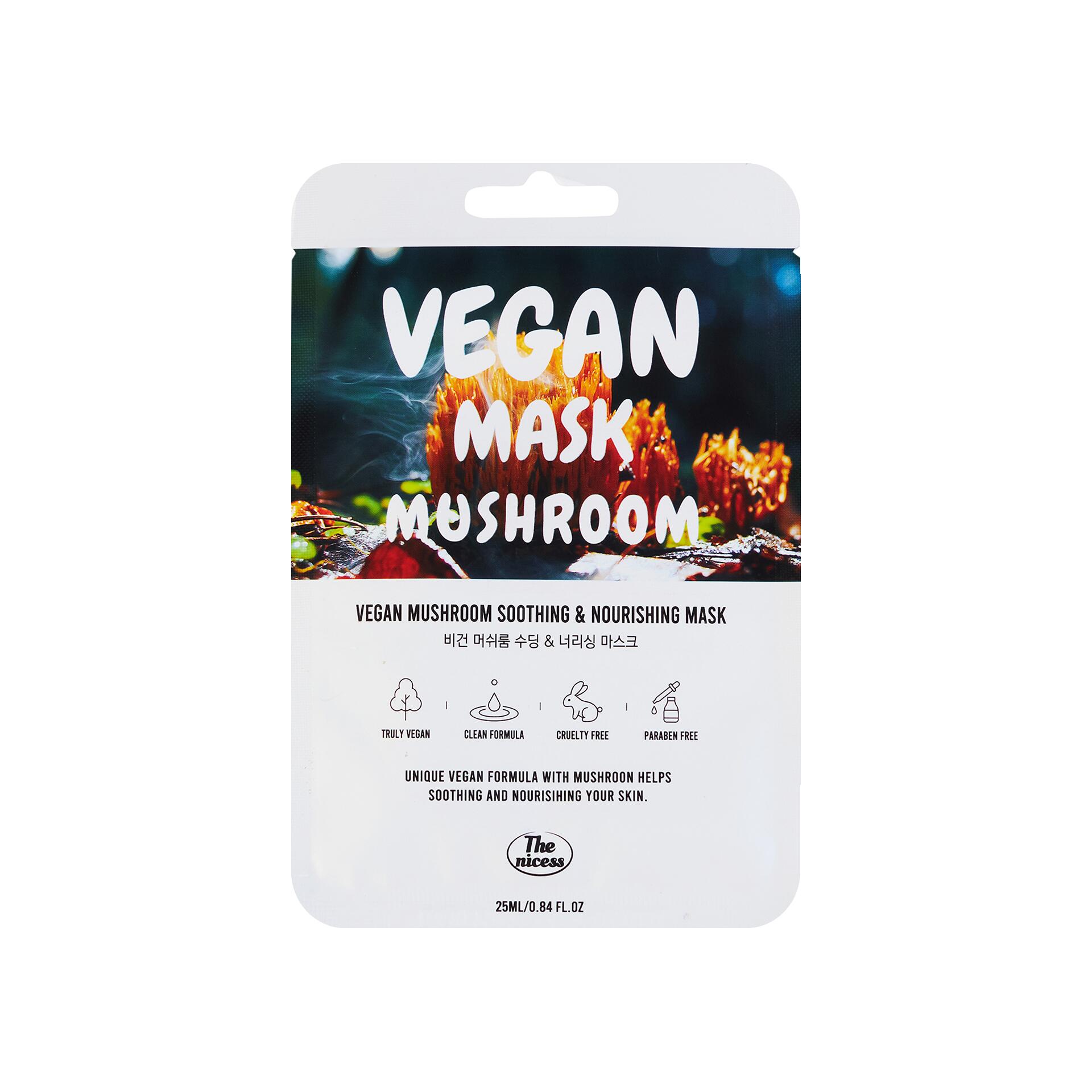 Mặt Nạ Thuần Chay THE NICESS Vegan Mushroom Làm Dịu Và Nuôi Dưỡng | 25ml