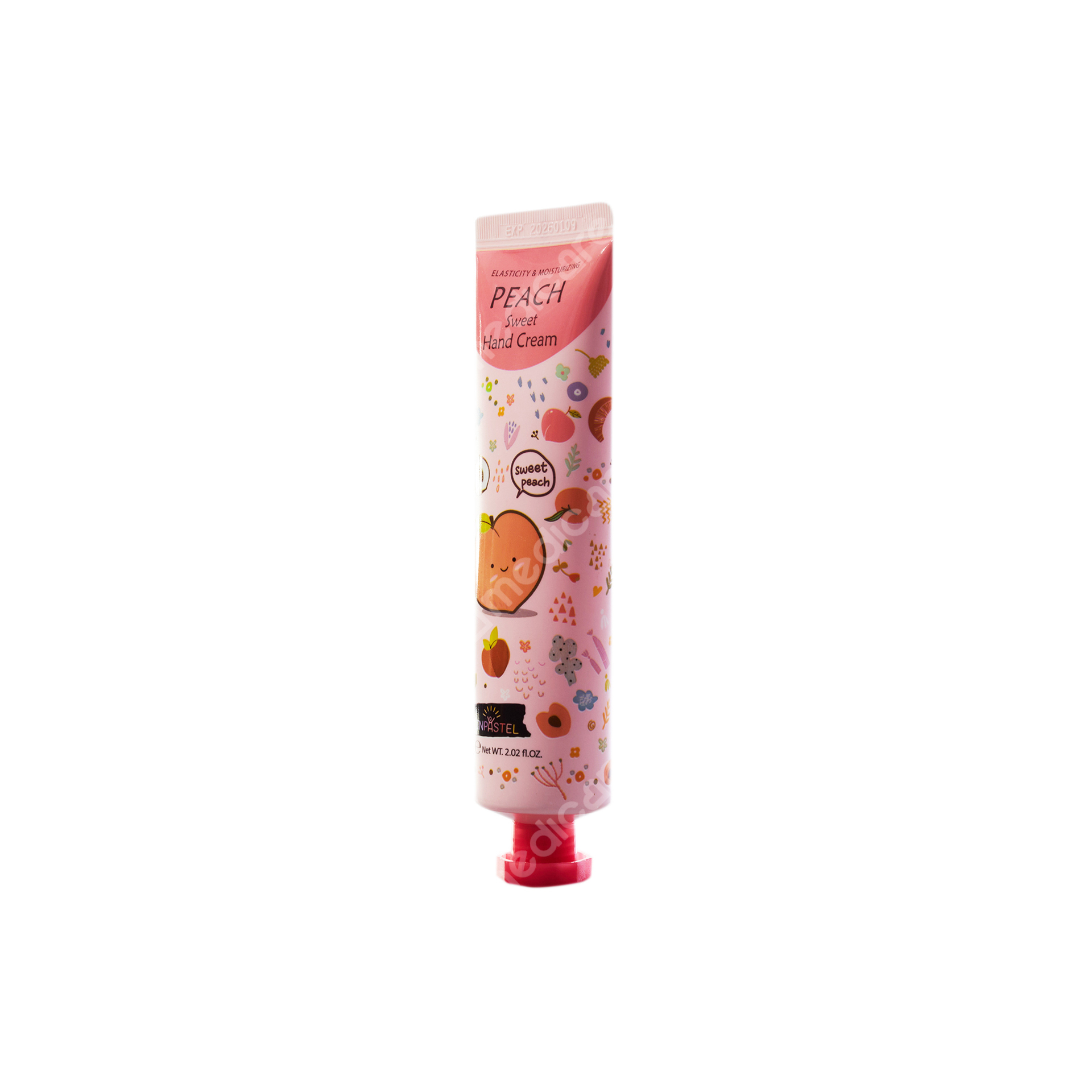 Kem dưỡng tay SKINPASTEL peach chứa bơ hạt mỡ thẩm thấu nhẹ nhàng vào da và độ ẩm của chiết xuất quả đào giúp cung cấp hiệu quả dưỡng ẩm và làm dịu da.