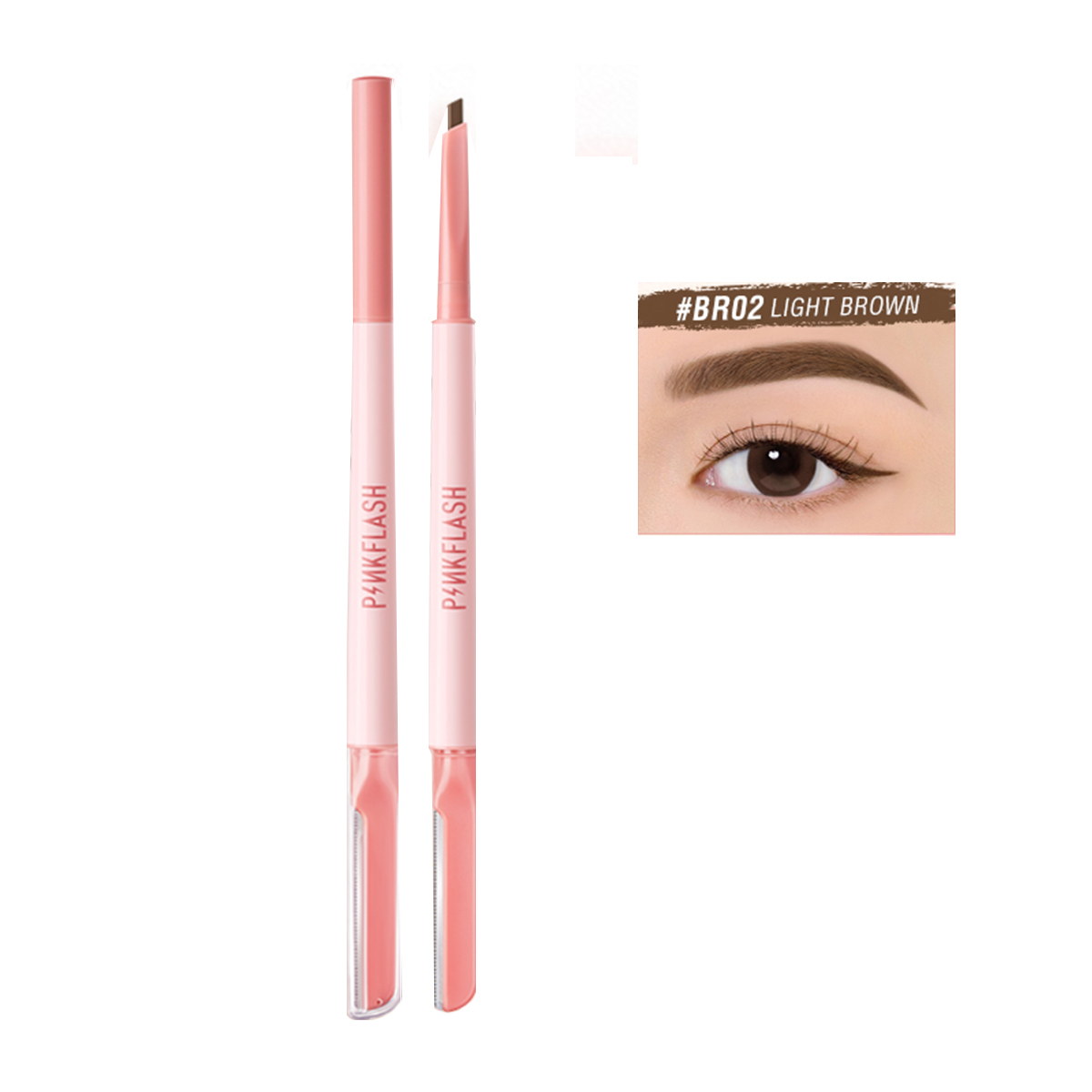 Chì Kẻ Mày PINKFLASH Multi – Use Eyebrow Pencil E17 BR02 Light Brown | 0.07g