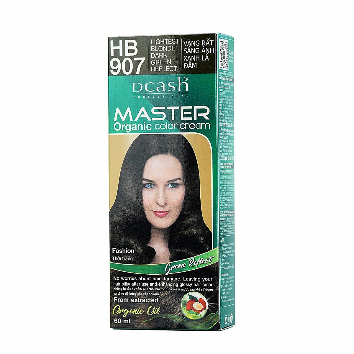 Thuốc Nhuộm Tóc DCASH #HB907 Màu Vàng Rất Sáng Ánh Xanh Lá Đậm | 60ml