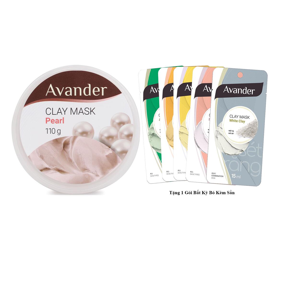 Bộ Mặt Nạ Đất Sét AVANDER Pearl Ngọc Trai 110g + Mặt Nạ Đất Sét 15ml