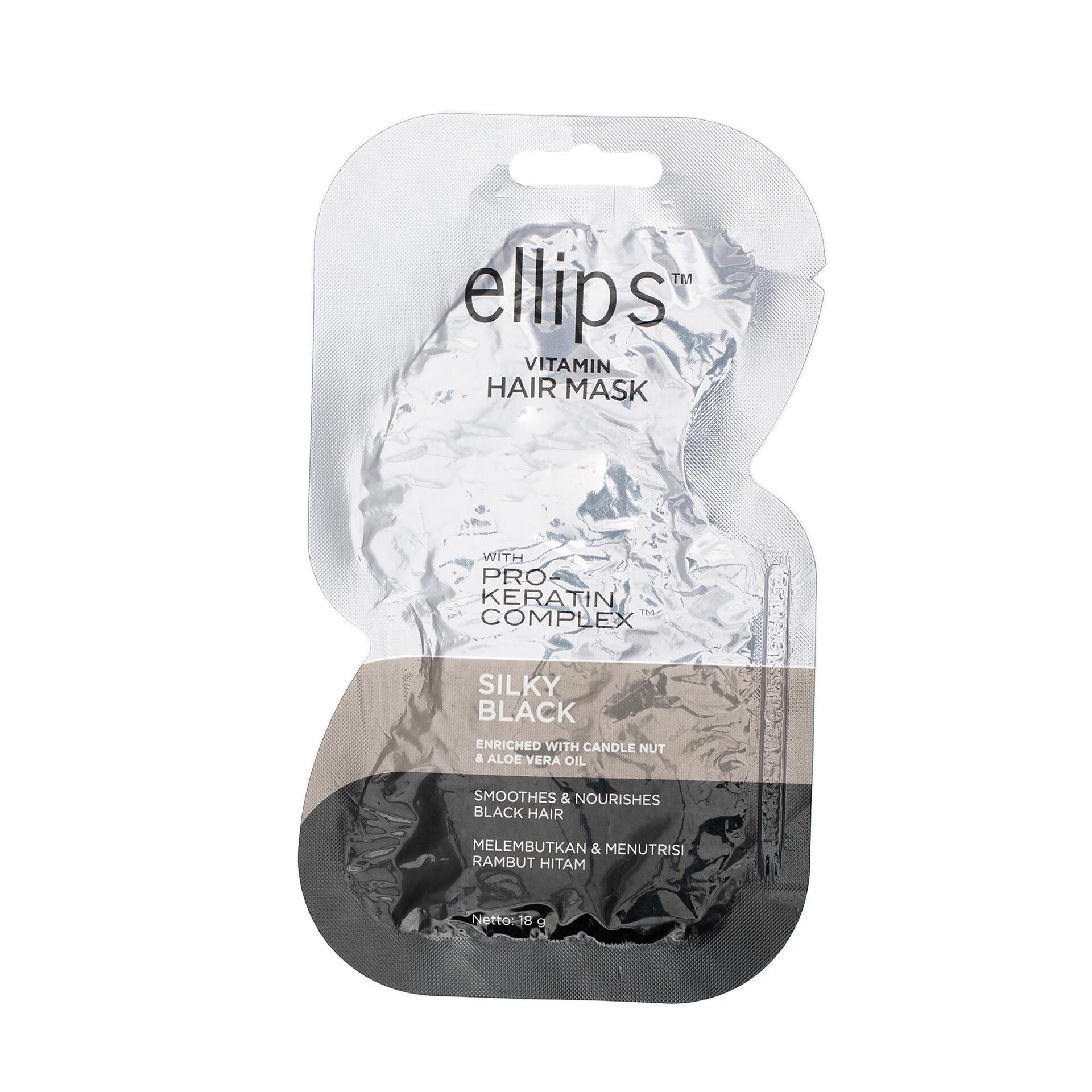 Kem Ủ Tóc ELLIPS Silky Black Dưỡng Tóc Đen Mượt | 18g