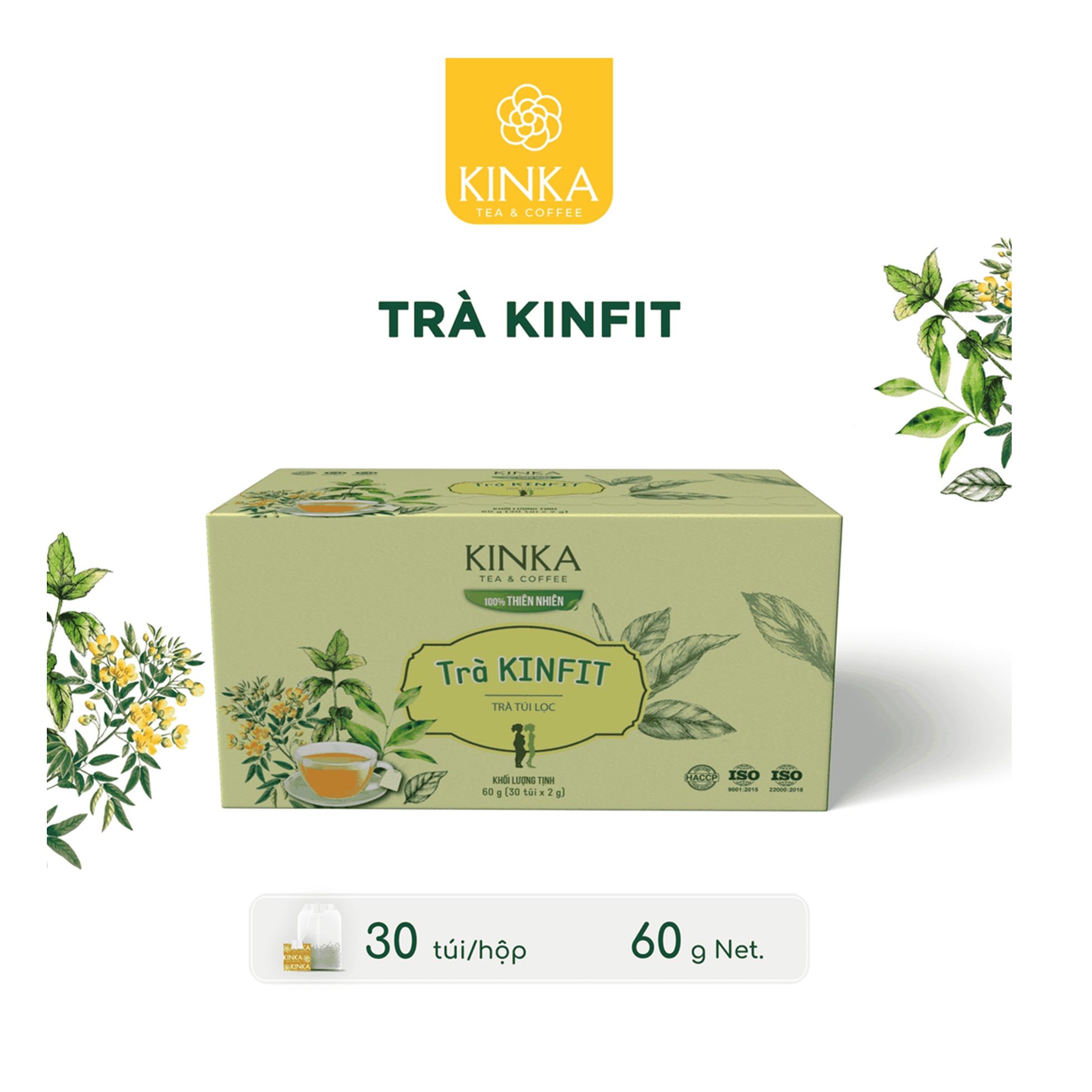 Trà Túi Lọc KINKA Kinfit Hỗ Trợ Giảm Cân | 60g