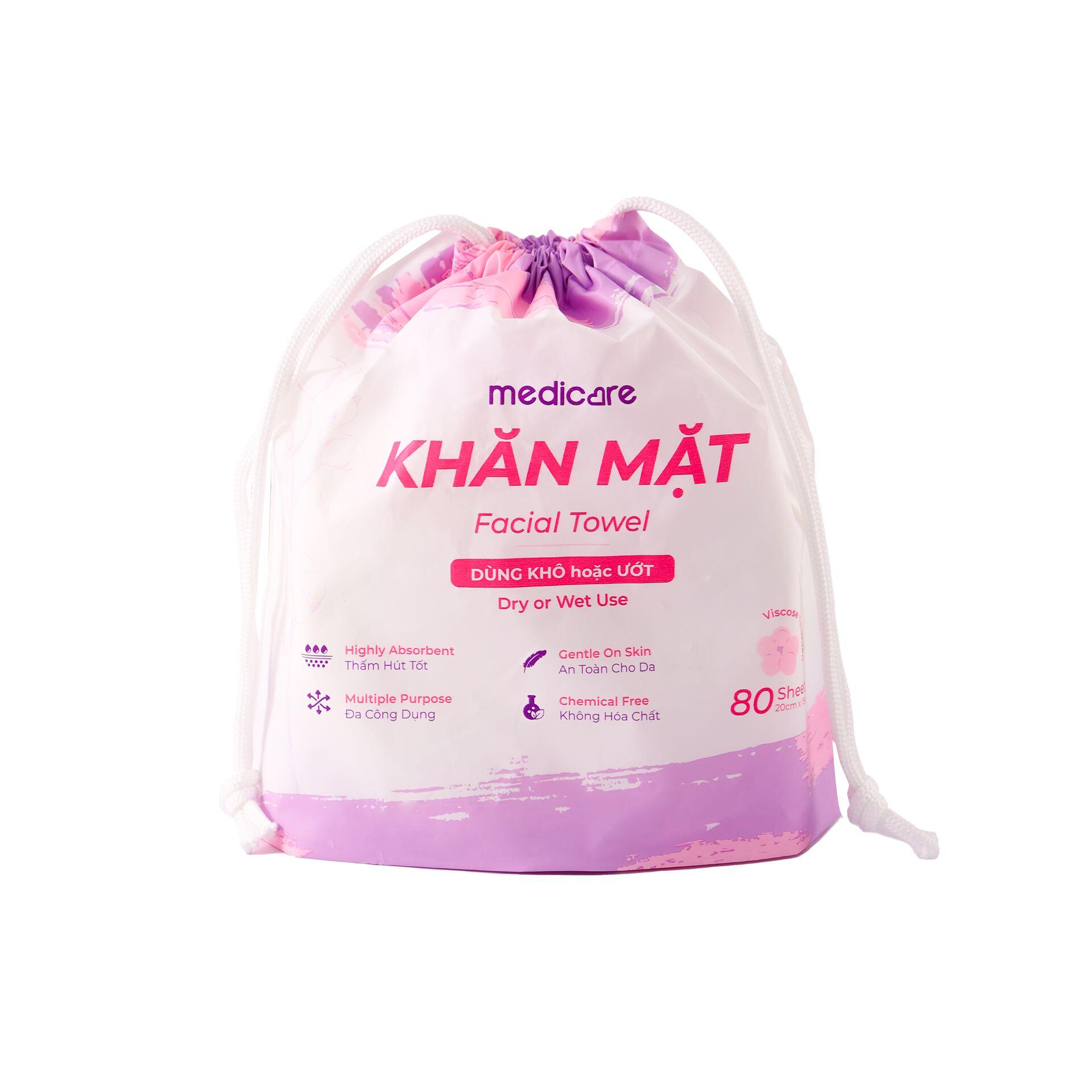 Khăn Mặt Khô MEDiCARE Đa Năng 20x15cm | Cuộn 80 tờ