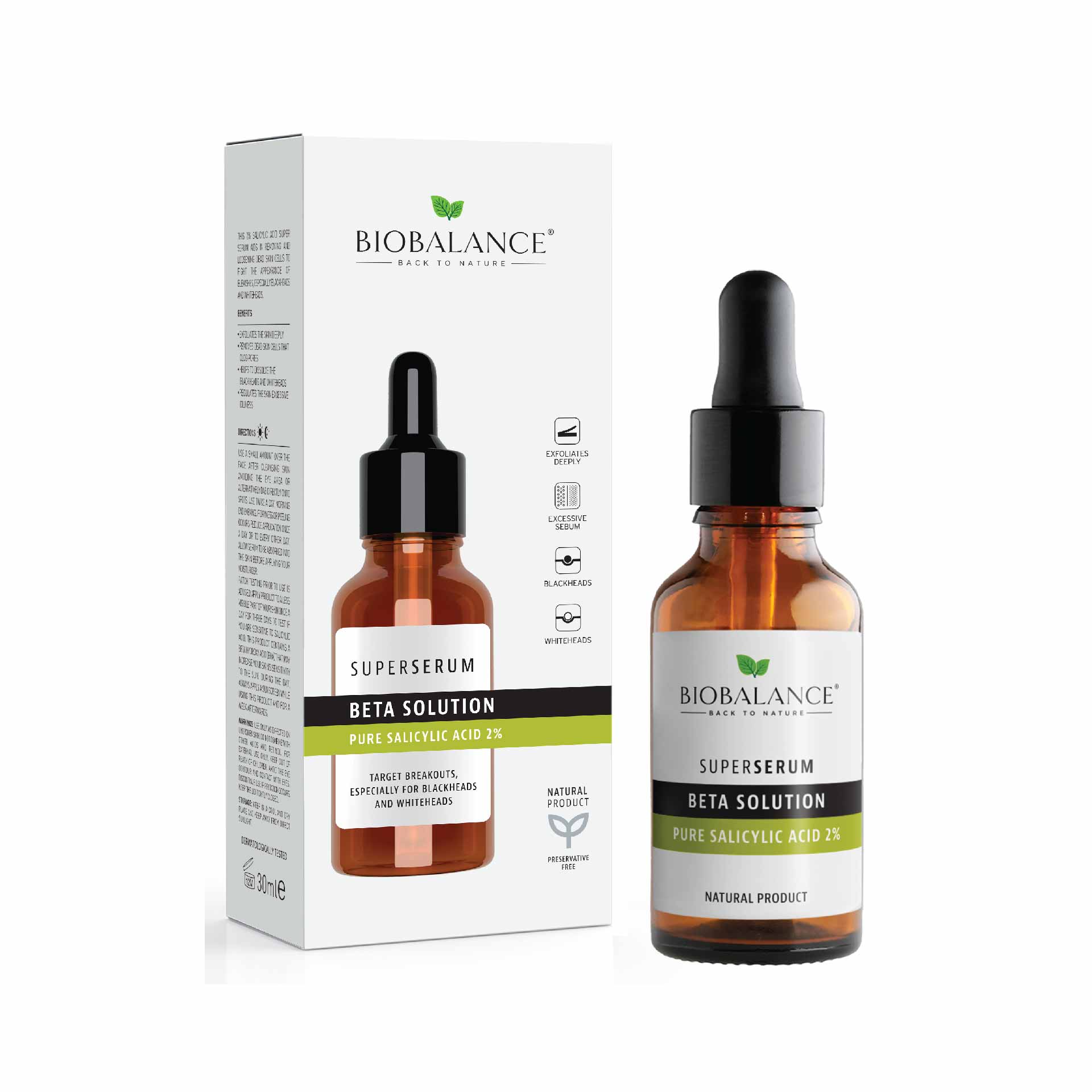 Tinh Chất BIOBALANCE Beta Solution Tẩy Tế Bào Chết Và Giảm Mụn | 30ml 