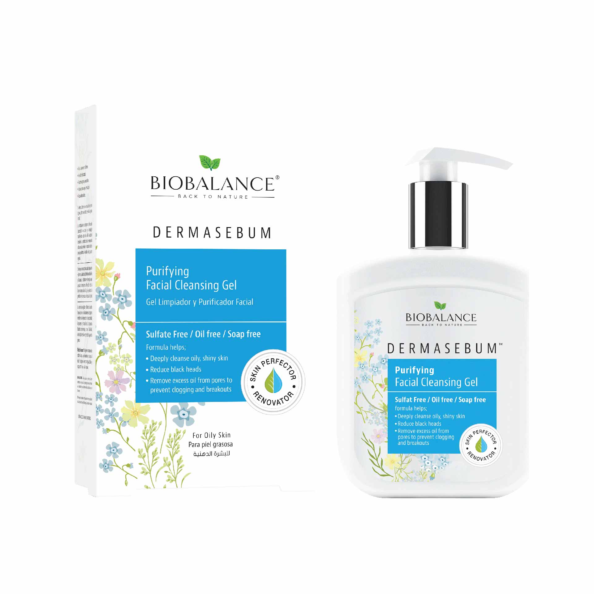 Gel Rửa Mặt BIOBALANCE DermaSebum Giảm Mụn | 250ml 