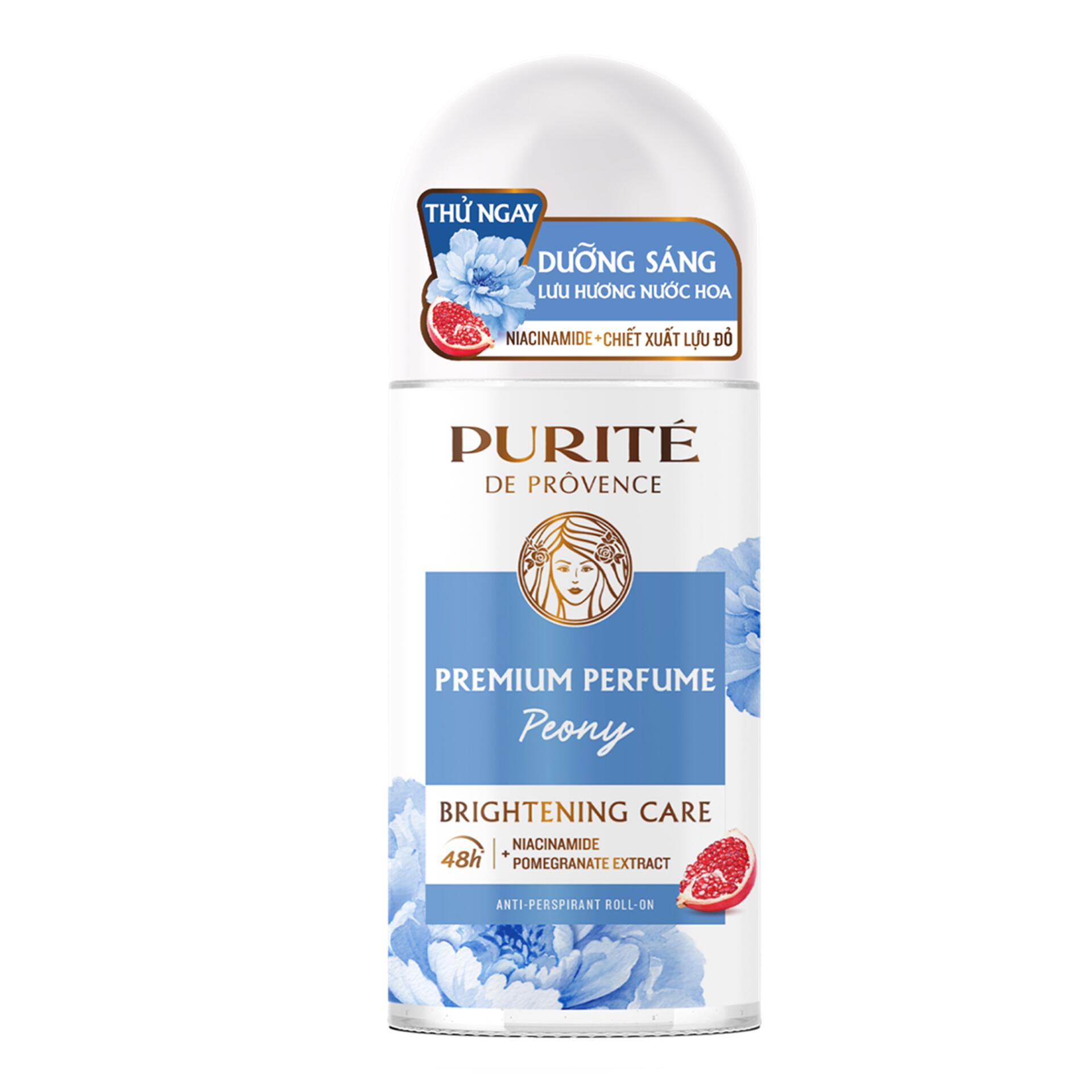 Lăn Khử Mùi PURITE Premium Perfume Hoa Mẫu Đơn Dưỡng Sáng | 50ml