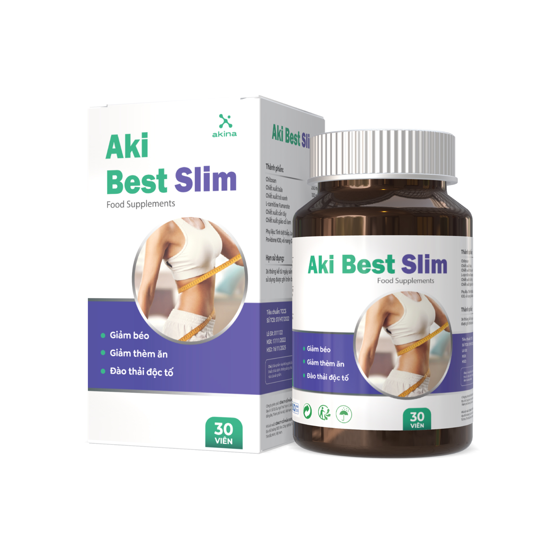 Viên Uống AKI Best Slim Hỗ Trợ Giảm Cân | Hộp 30 viên