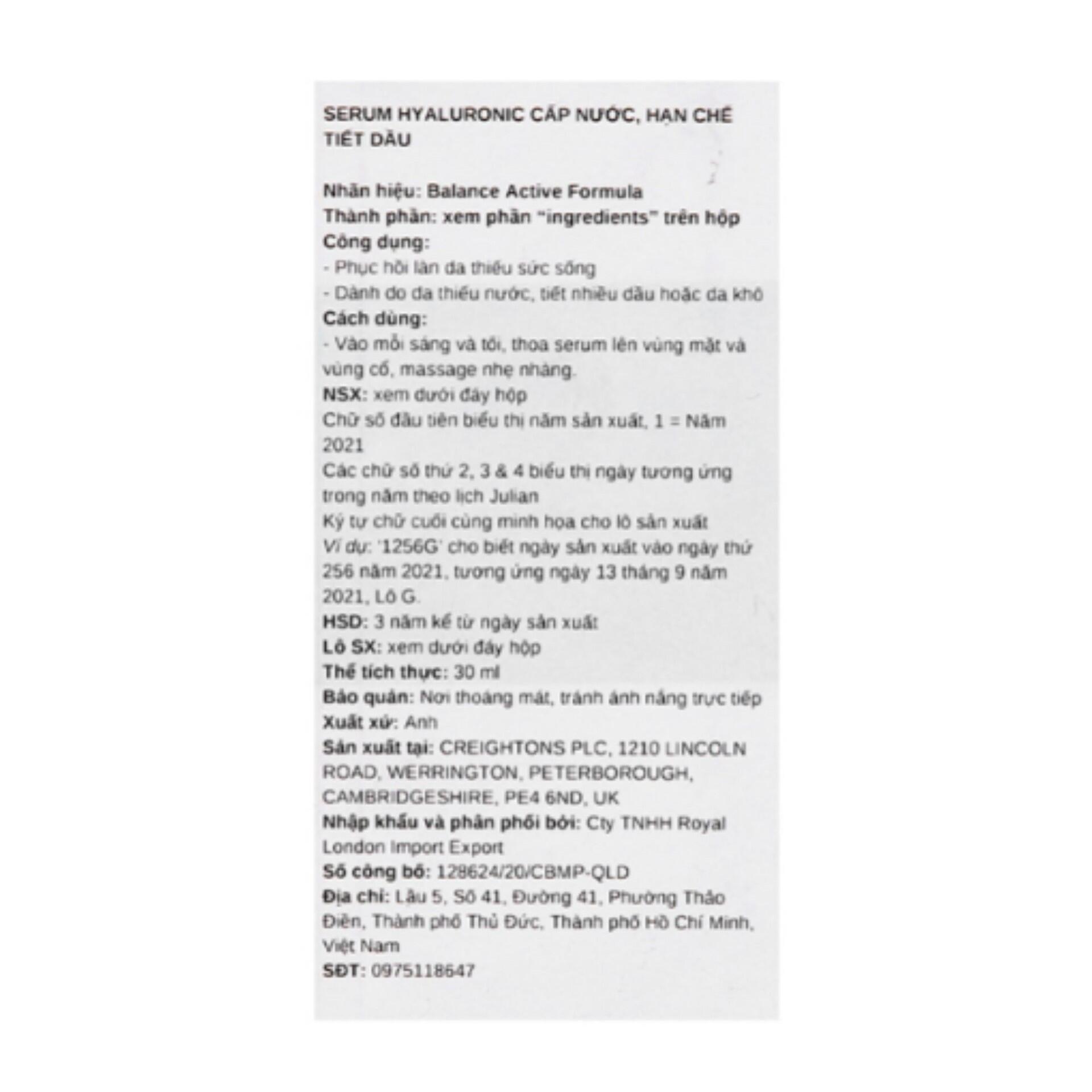 Vui lòng tham khảo thông tin trên bao bì sản phẩm