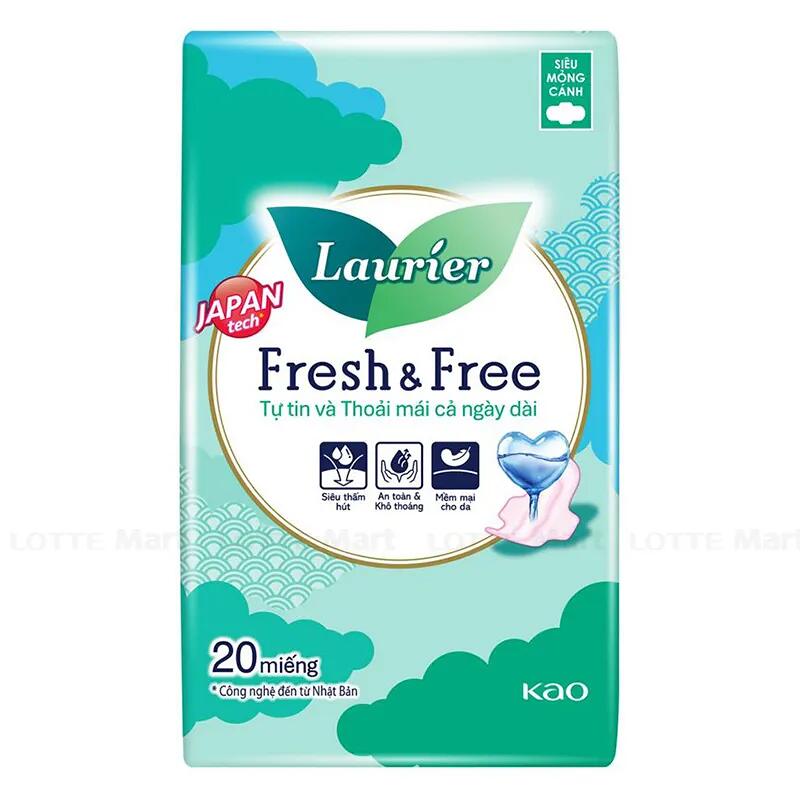 Băng Vệ Sinh LAURIER Fresh & Free 22cm | 20 miếng
