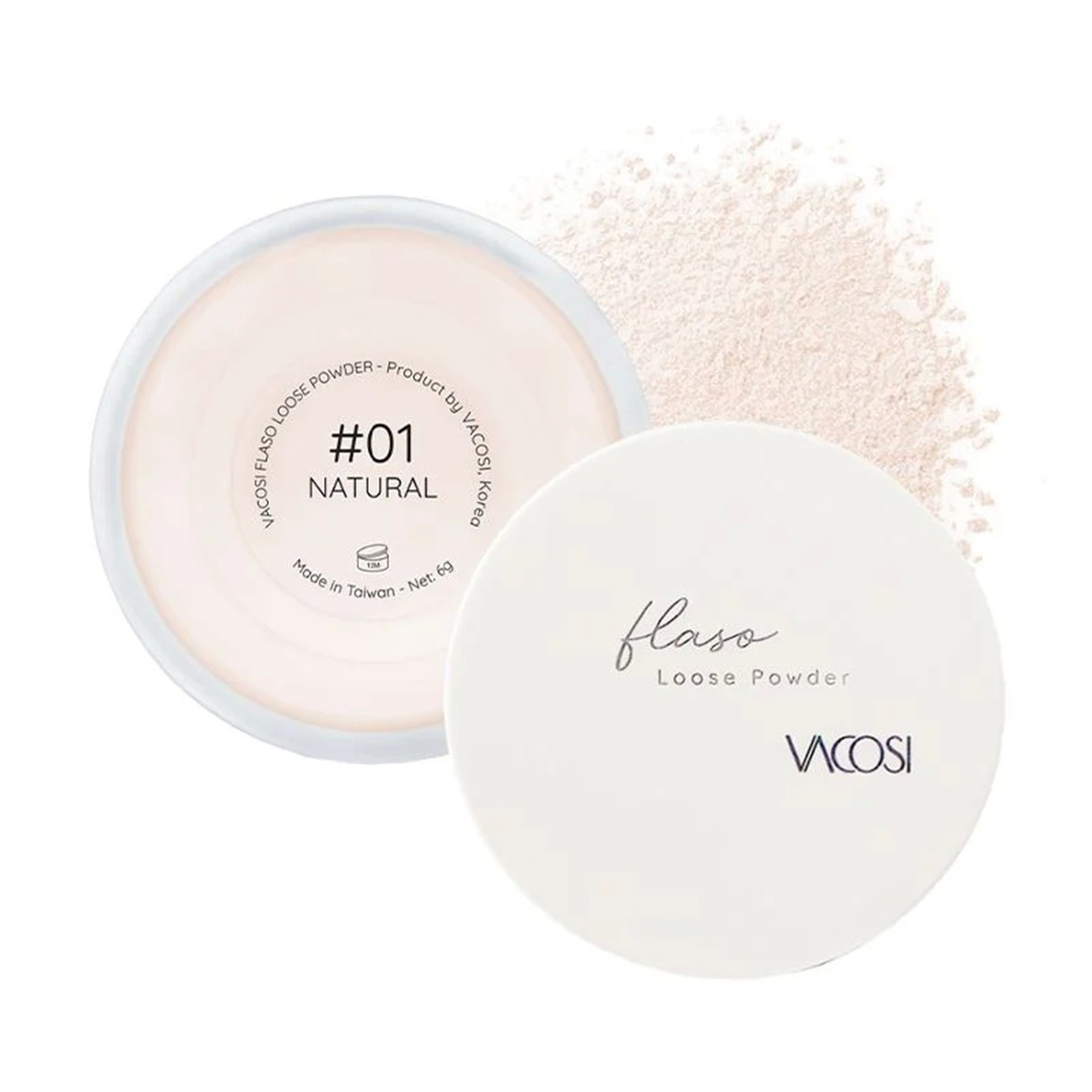 Phấn Phủ Bột Siêu Mịn VACOSI Flaso Loose Powder #01 Natural Tự Nhiên | 6g