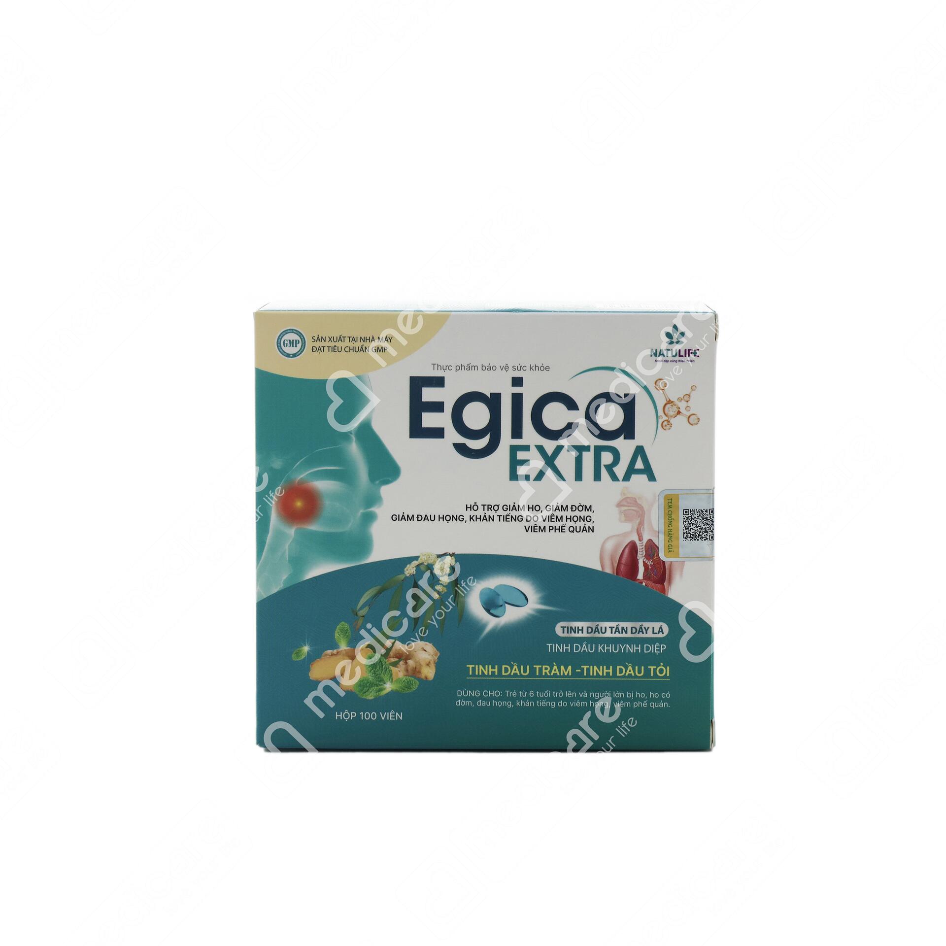 Viên Uống NATULIFE Egica Extra Hỗ Trợ Giảm Ho | Hộp 100 viên
