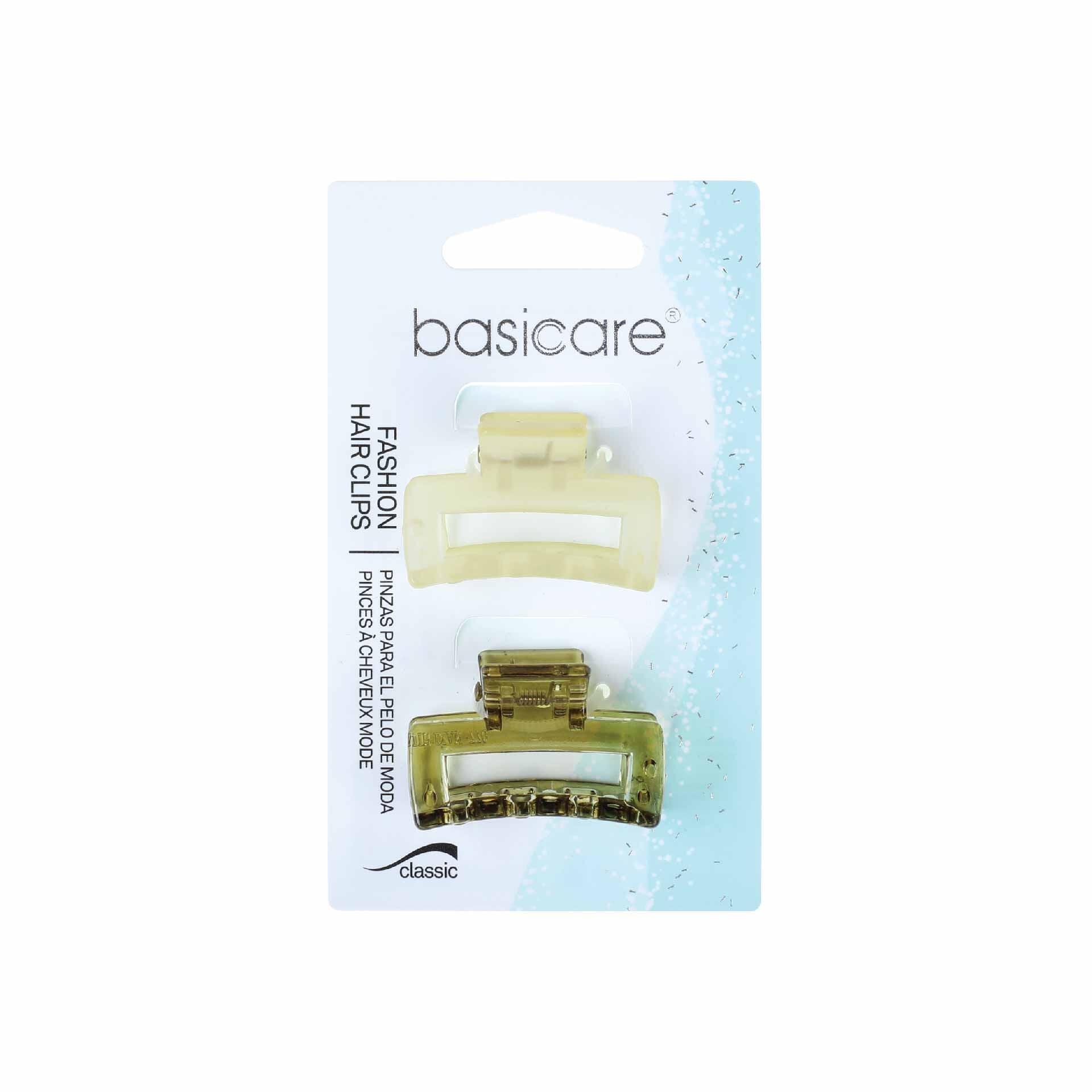 Kẹp Nửa Đầu BASICARE Màu Vàng Xanh 3123 | Gói 2 cái