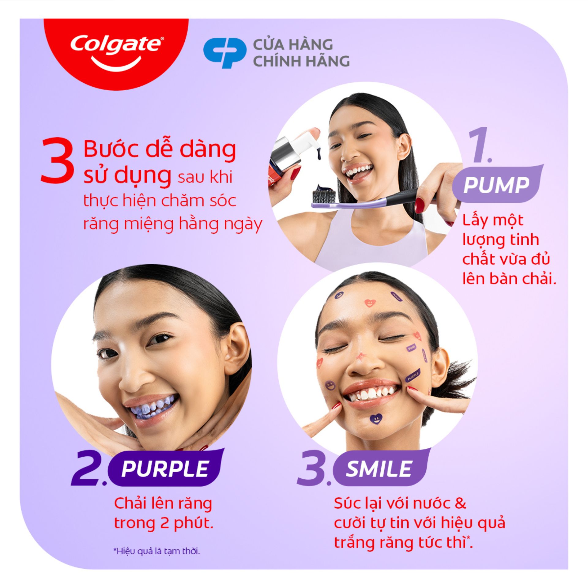 Serum trắng răng COLGATE Optic White Purple chất serum tím đậm, cô đặc mang đến trải nghiệm độc đáo.Công nghệ đã được kiểm chứng, giúp trung hòa sắc vàng trên răng tức thì.