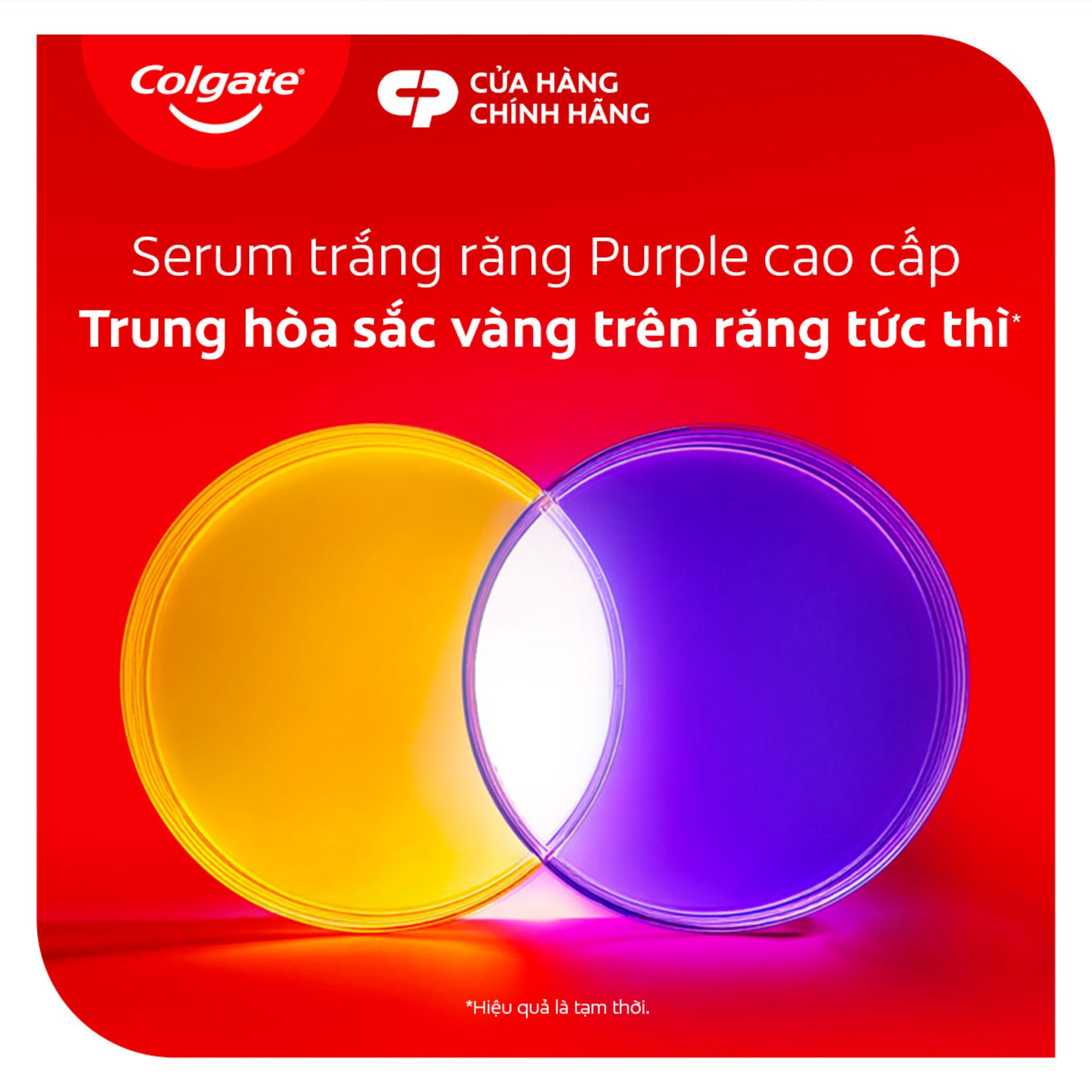 Serum trắng răng COLGATE Optic White Purple chất serum tím đậm, cô đặc mang đến trải nghiệm độc đáo.Công nghệ đã được kiểm chứng, giúp trung hòa sắc vàng trên răng tức thì.