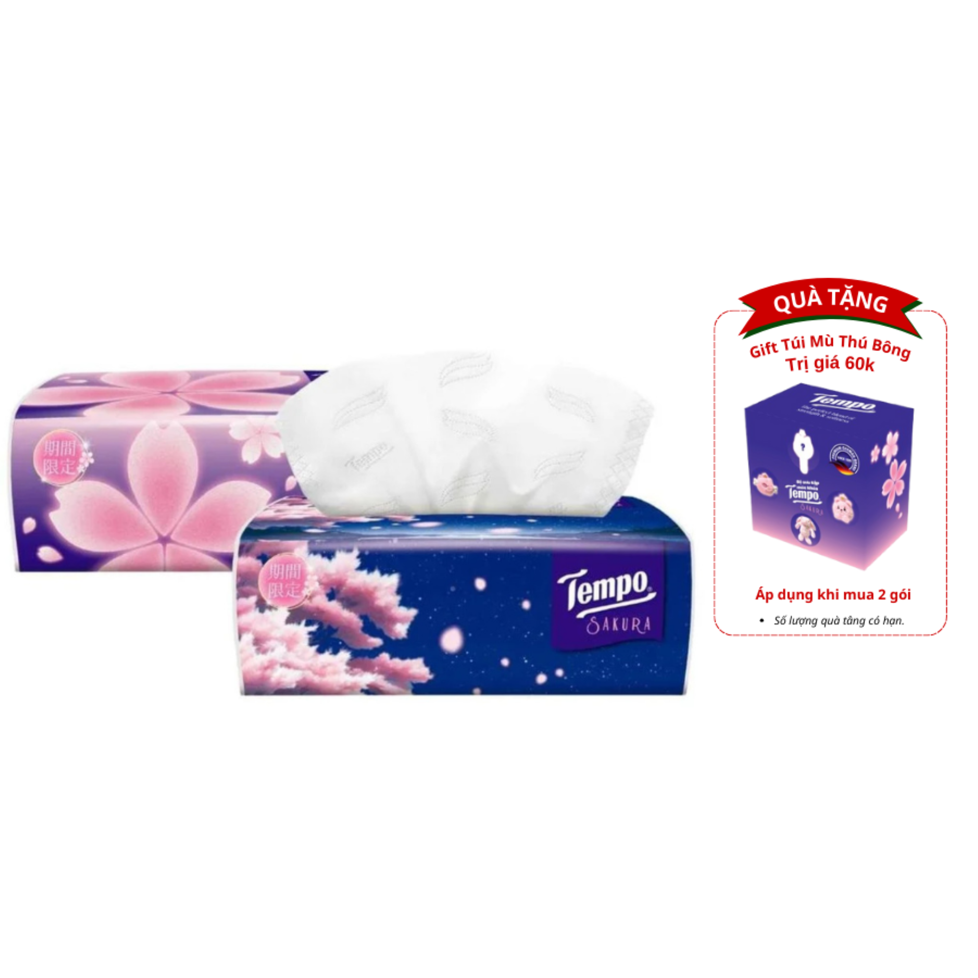 Khăn Giấy Rút TEMPO Hương Hoa Anh Đào | 90 Tờ