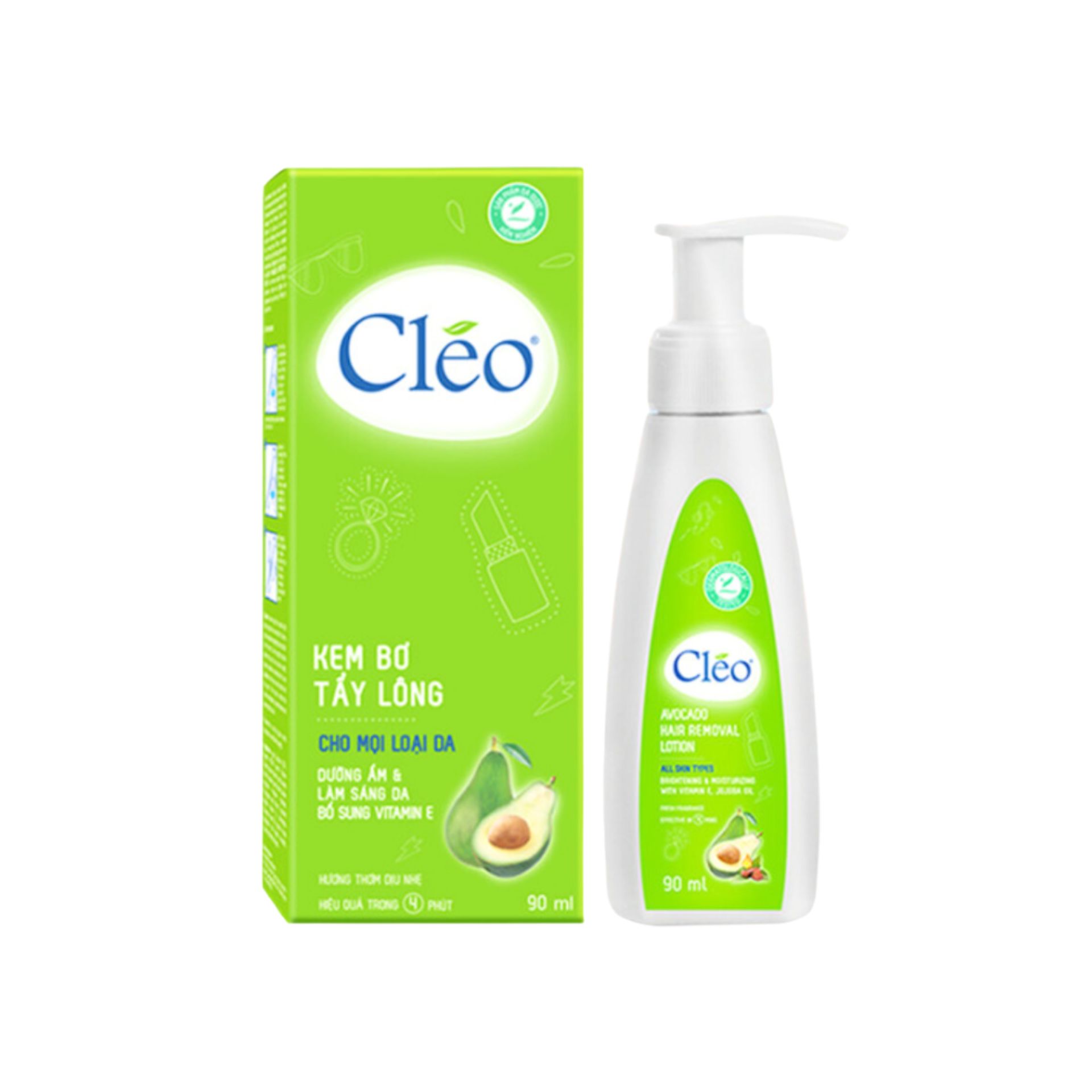 Kem Bơ Tẩy Lông CLÉO Cho Mọi Loại Da Dưỡng Ẩm & Làm Sáng Da | 90ml