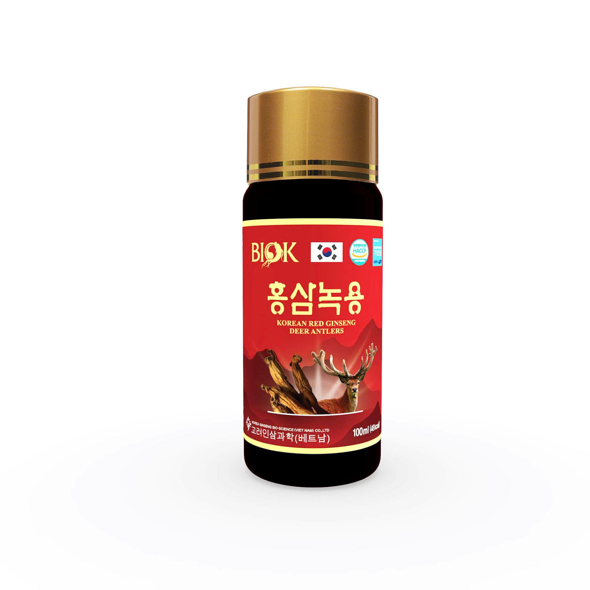 TPBS Nước Uống BIOK Hồng Sâm Nhung Hươu | Chai 100ml