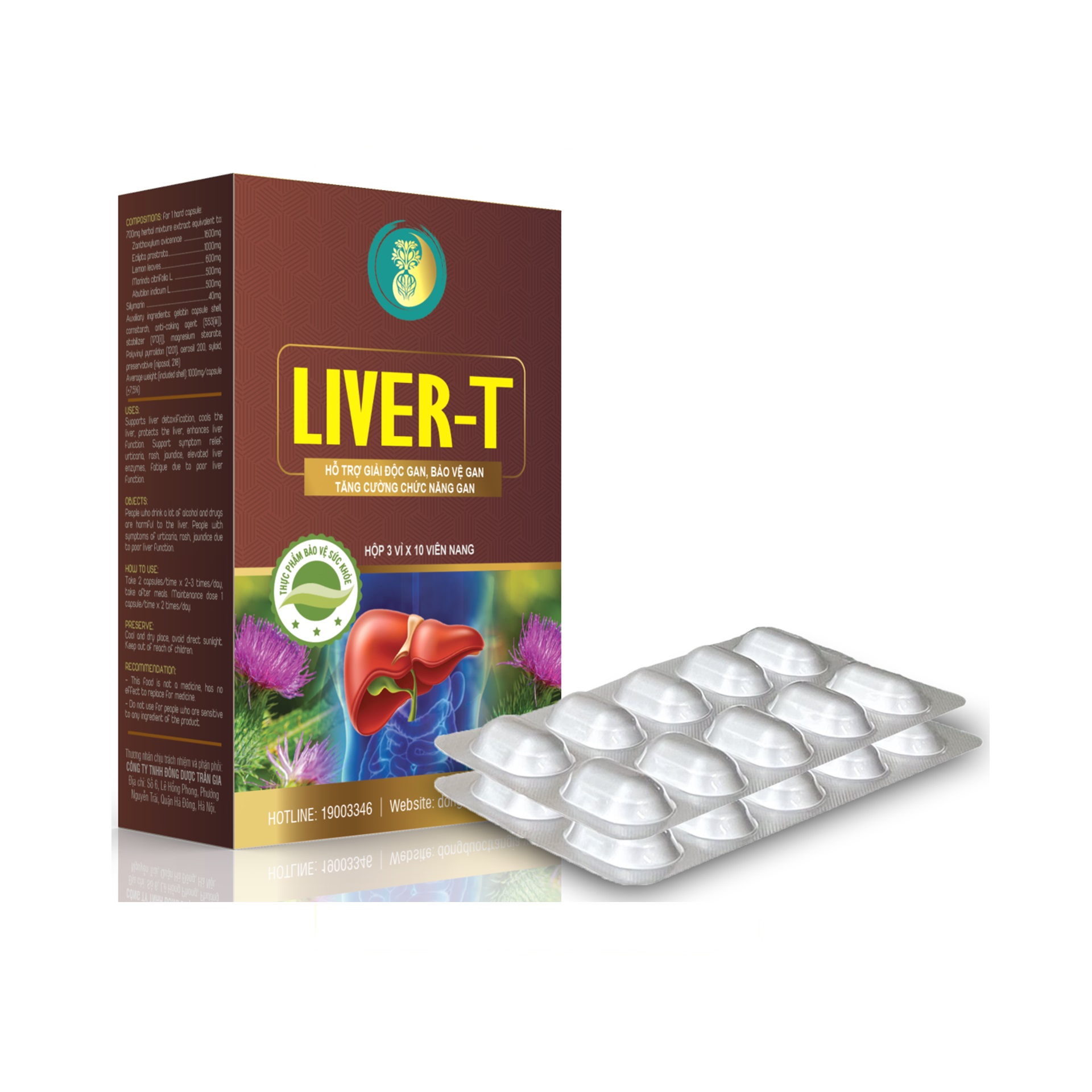 TPBVSK Viên Uống LIVER-T Hỗ Trợ Giải Độc Gan | Hộp 30 viên