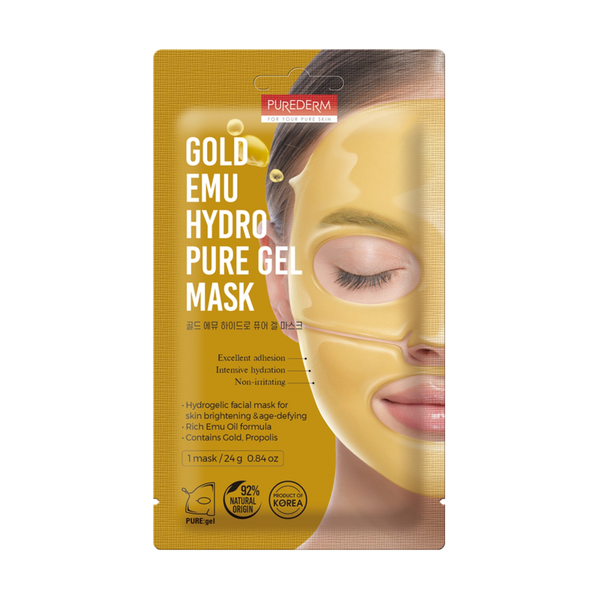 Mặt Nạ PUREDERM Gold Emu Hydro Pure Gel Mask | 24g