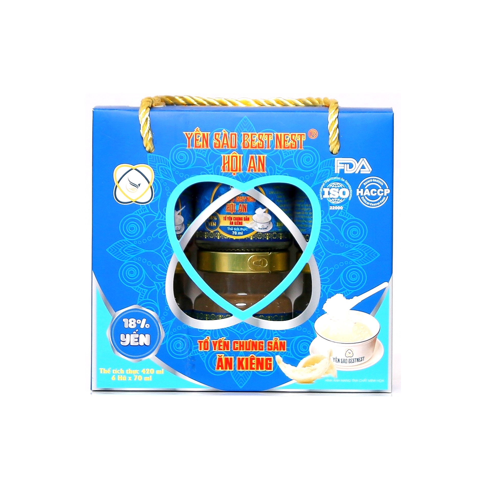 Nước Yến Bổ Dưỡng BESTNEST 18% Đường Ăn Kiêng | Hộp 6 hũ