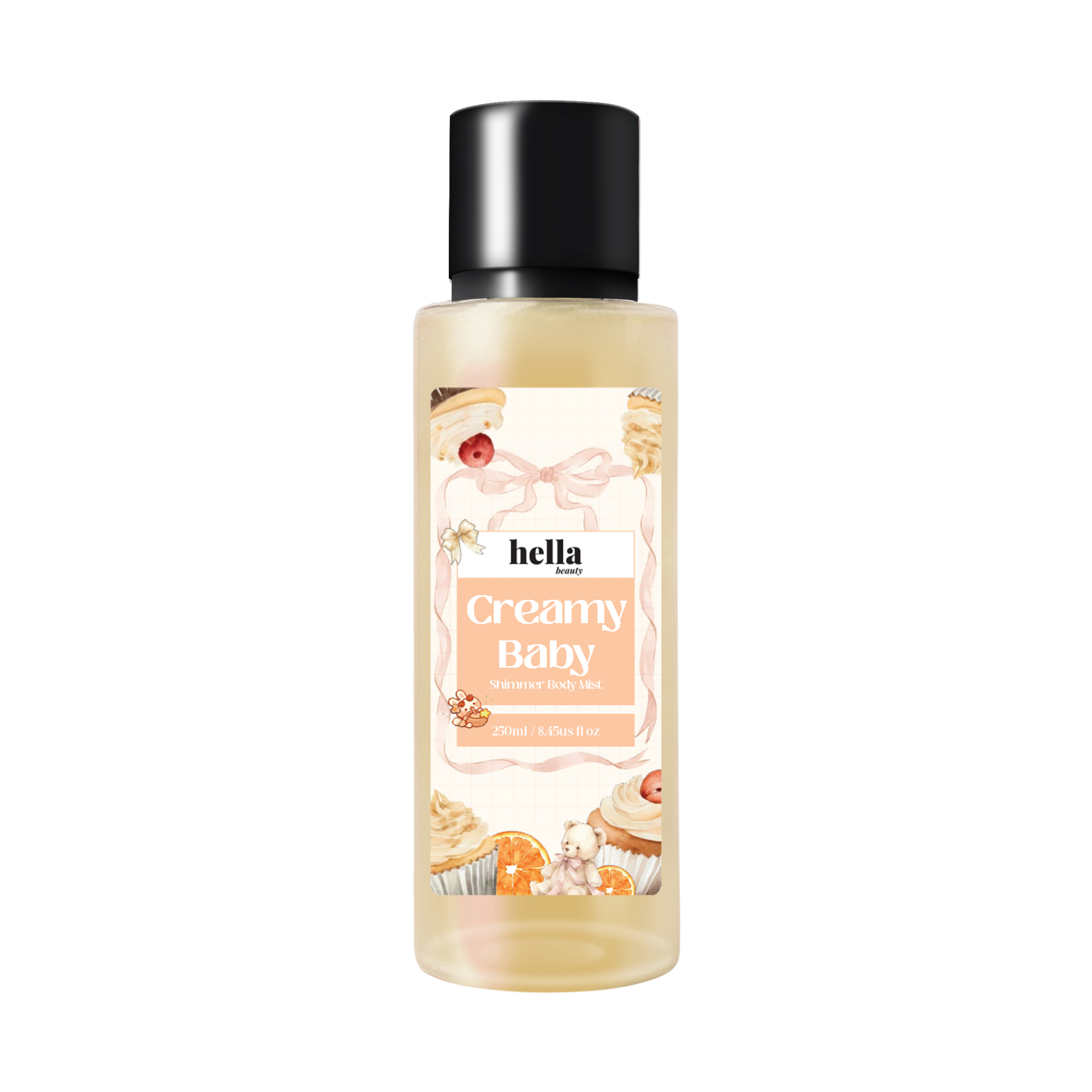 Xịt Nhũ Thơm Toàn Thân HELLA BEAUTY Creamy Baby Shimmer Body Mist | 250ml