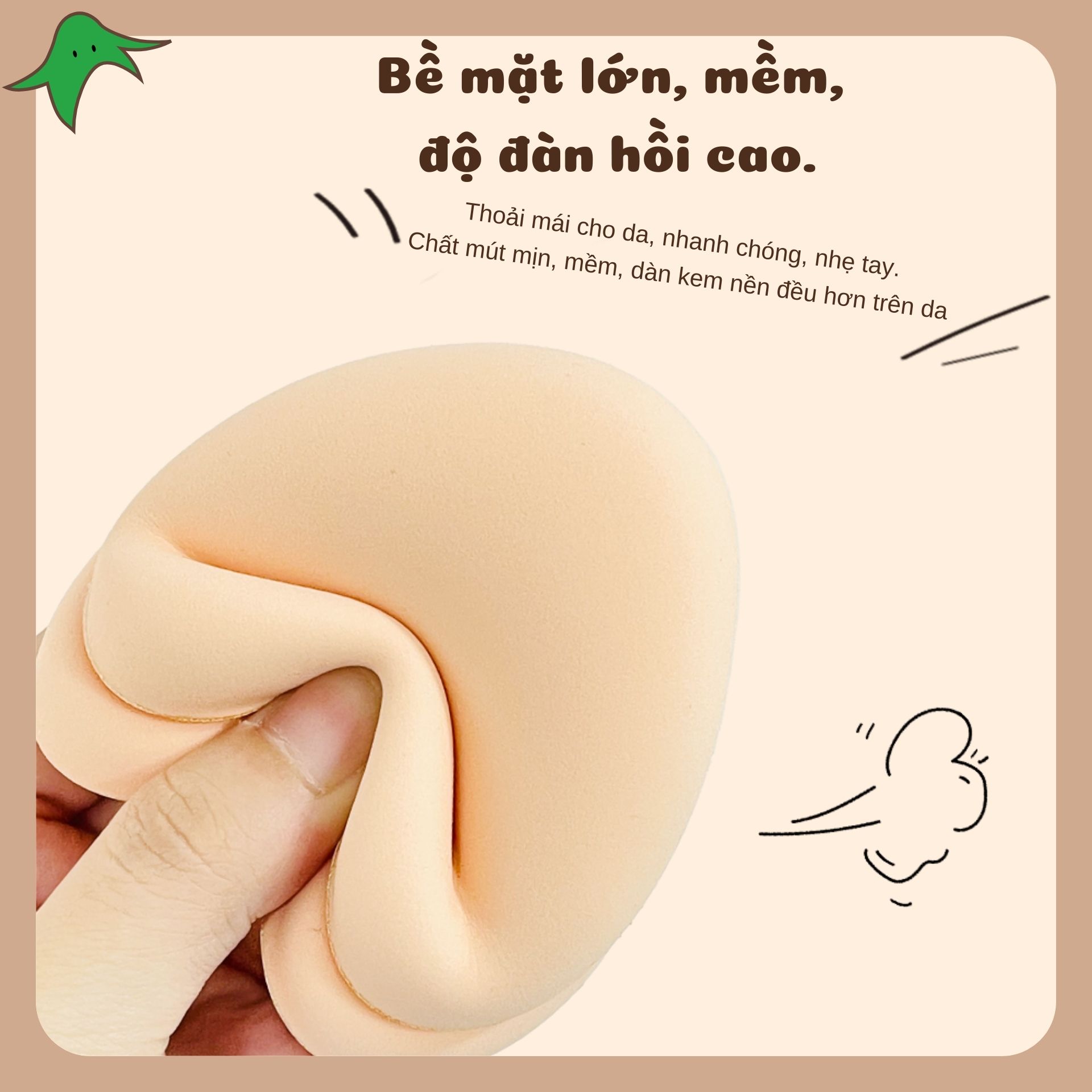 Mút trang điểm hình quả bi đỏ dễ thương, kích thước to, chất liệu mềm mịn, đàn hồi tốt. Dùng được cả khô và ướt, giúp tán kem nền nahnh, đều màu, mịn và tự nhiên.