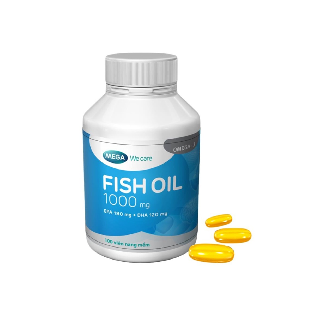 Viên Uống MEGA We Care Omega 3 Fish Oil 1000mg Bo Sung DHA và EPA | 100 viên