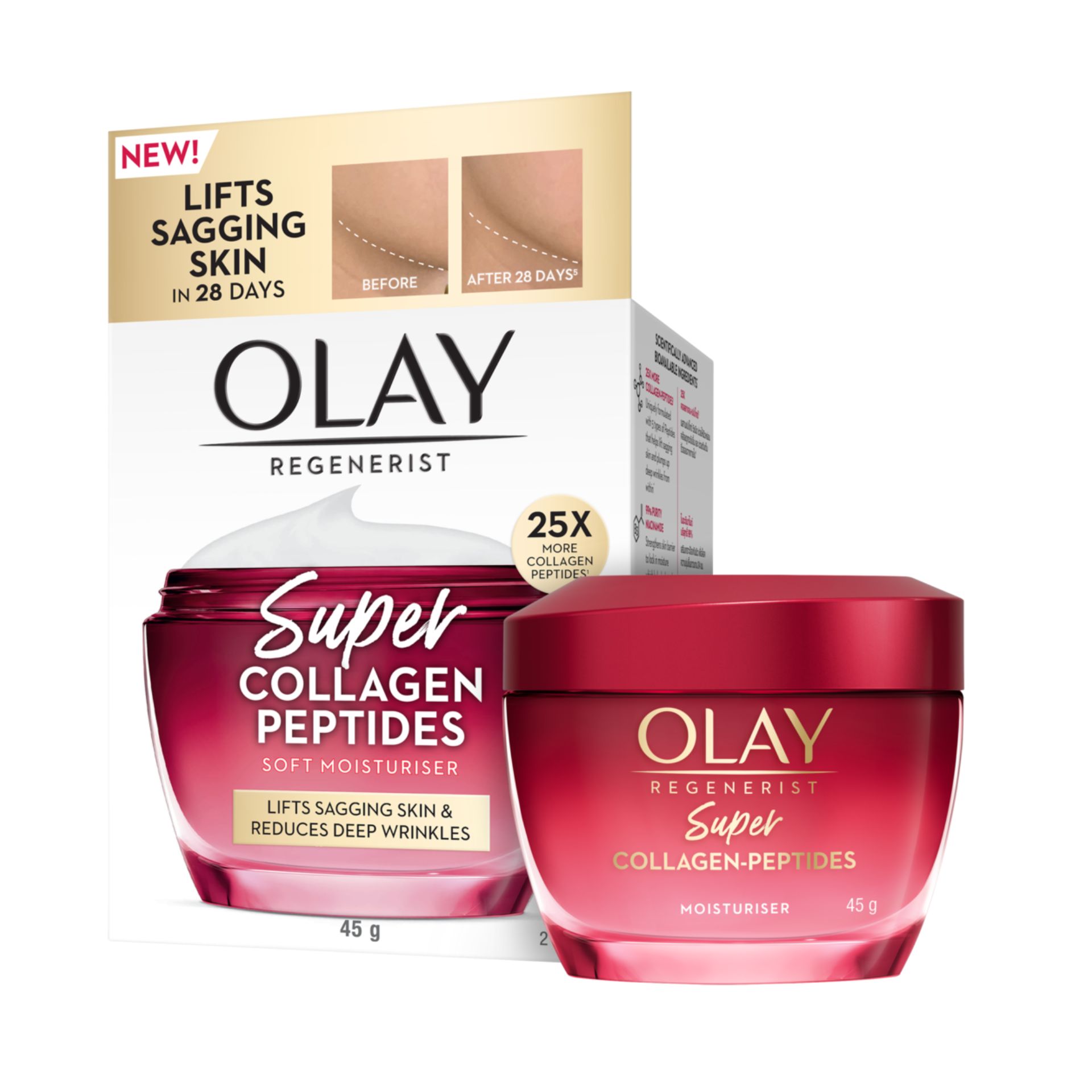 Kem Dưỡng Da OLAY Regenerist Super Collagen Peptides Soft Moisturiser | 45g