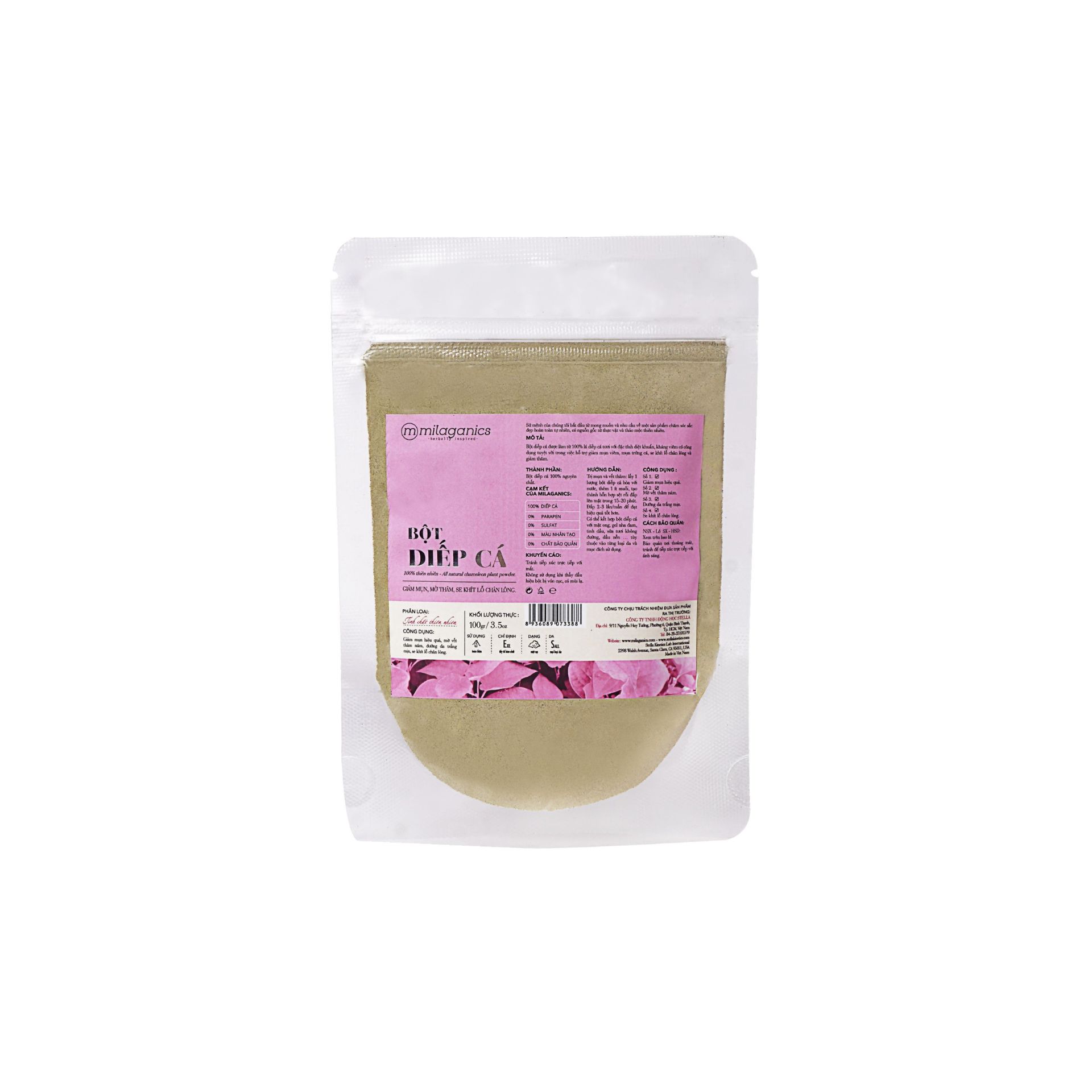 Bột Diếp Cá Dưỡng Da MILAGANICS | 100g