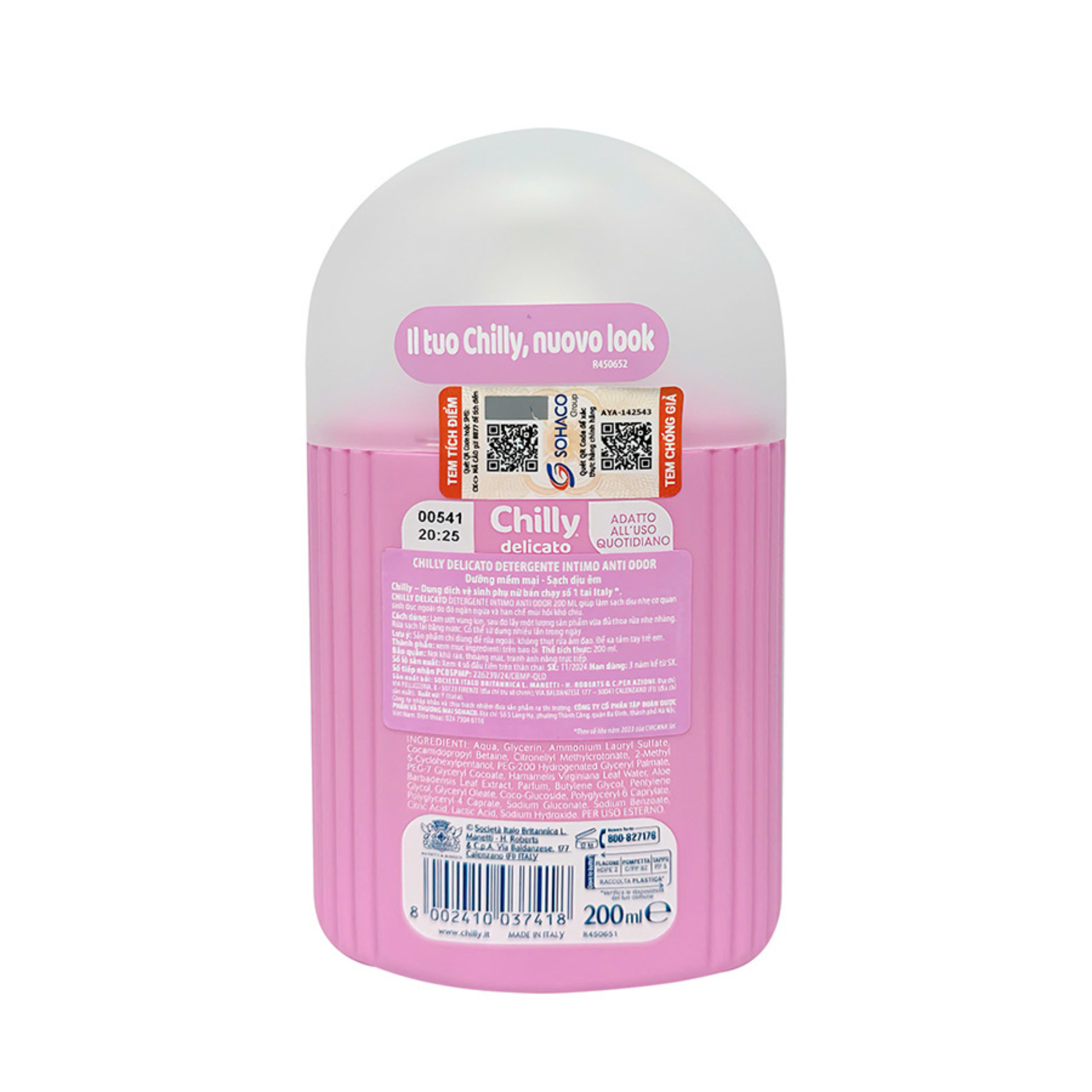 Dung Dịch Vệ Sinh Phụ Nữ CHILLY Delicato giúp làm sạch dịu nhẹ cơ quan sinh dục ngoài, giúp ngăn ngừa và hạn chế mùi hôi khó chịu.