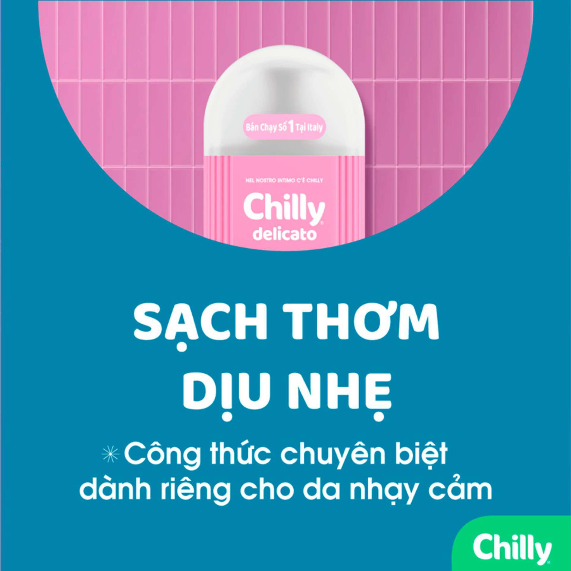 Dung Dịch Vệ Sinh Phụ Nữ CHILLY Delicato giúp làm sạch dịu nhẹ cơ quan sinh dục ngoài, giúp ngăn ngừa và hạn chế mùi hôi khó chịu.