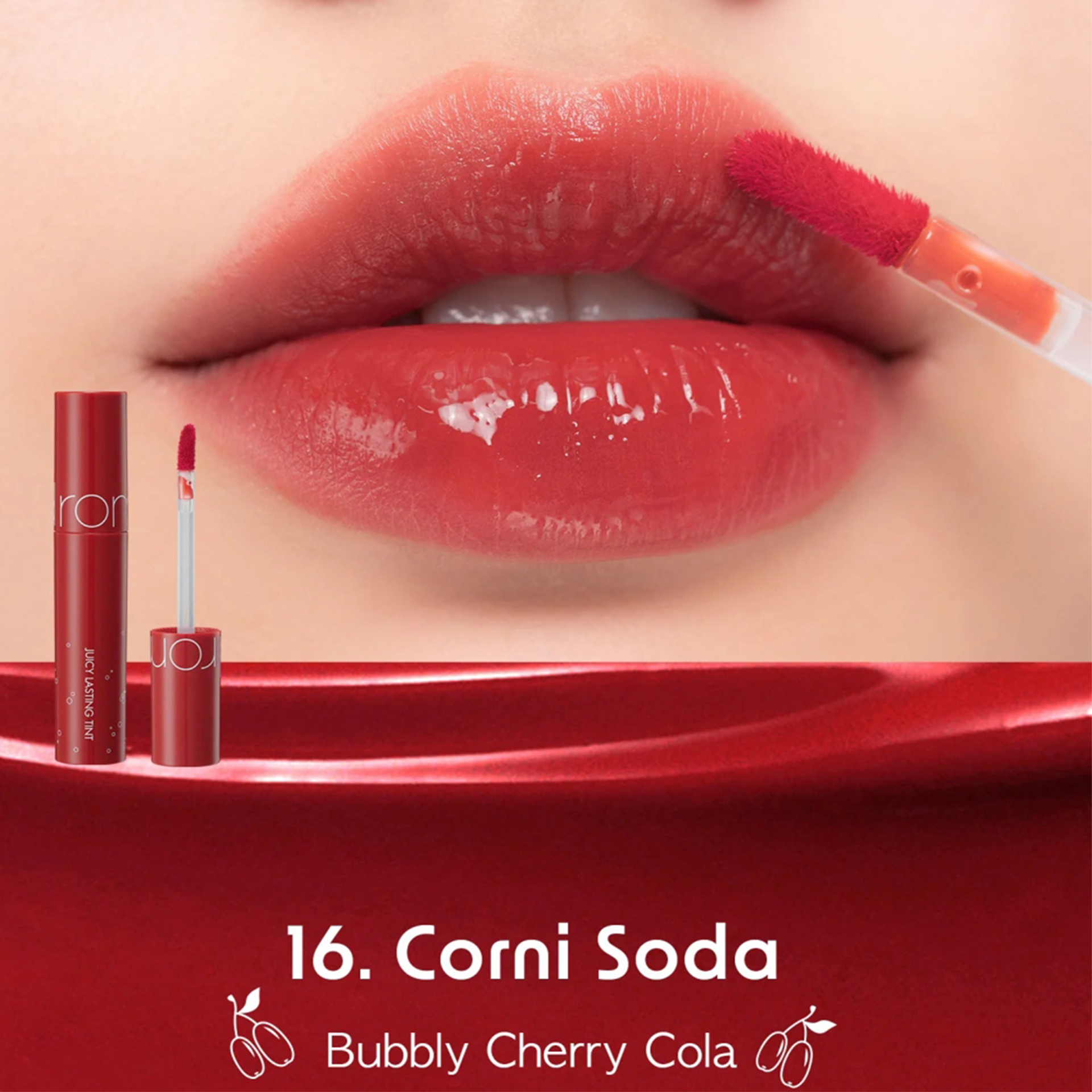 Romand Juicy Lasting Tint là dòng son tint bóng quốc dân đến từ Hàn Quốc. Son nổi bật với chất lỏng trong trẻo tựa kẹo hồ lô, giữ màu tốt và tạo hiệu ứng căng mọng cho đôi môi, giúp gương mặt tươi tắn suốt nhiều giờ.