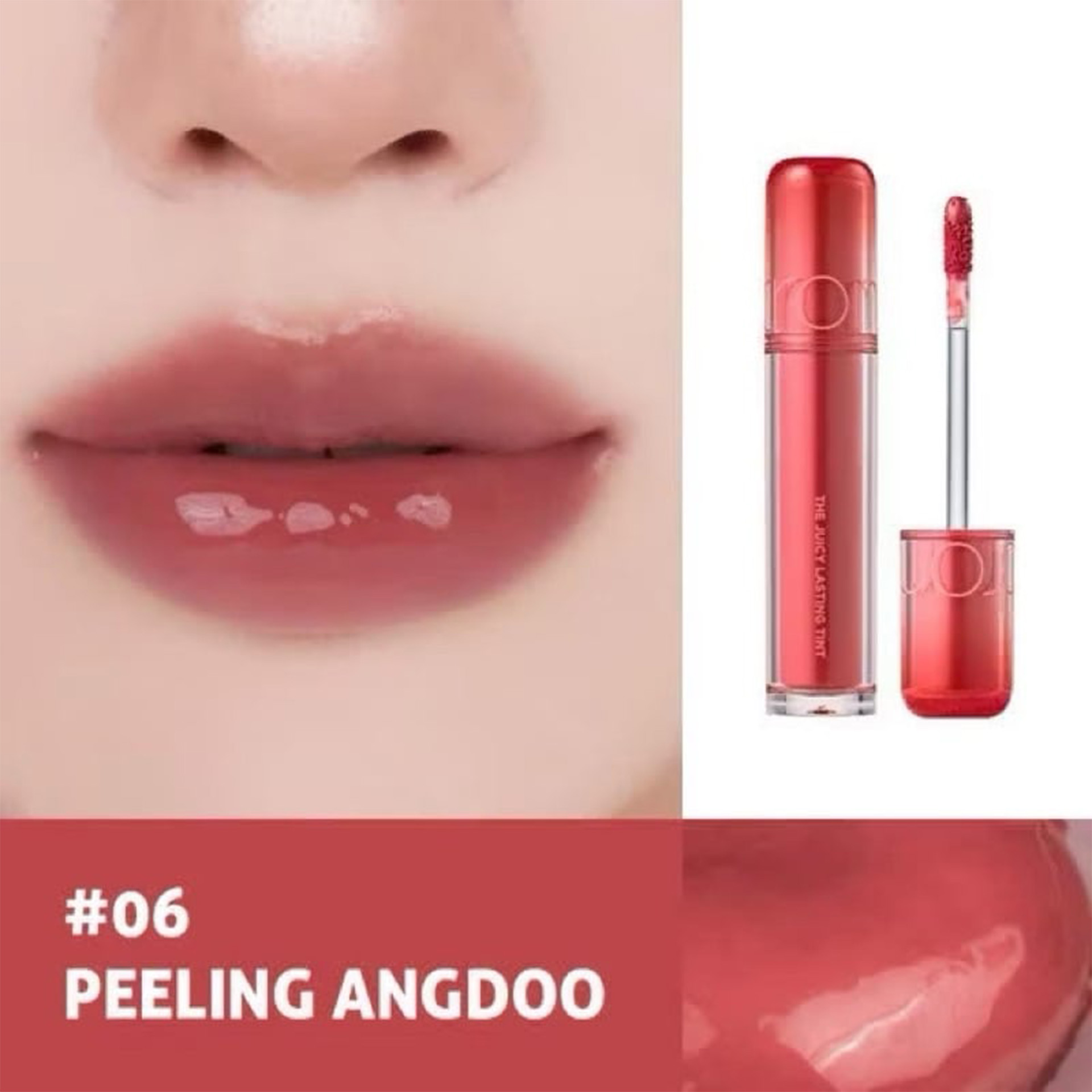 Romand The Juicy Lasting Tint là dòng son tint bóng quốc dân đến từ Hàn Quốc. có thiết kế mới lạ với hình dáng thân trụ tròn có 2 lớp thiết kế như lớp ngoài trong suốt thể hiện gấp đôi độ bóng cùng với lớp màu son tạo hiệu ứng trong trẻo, căng bóng.